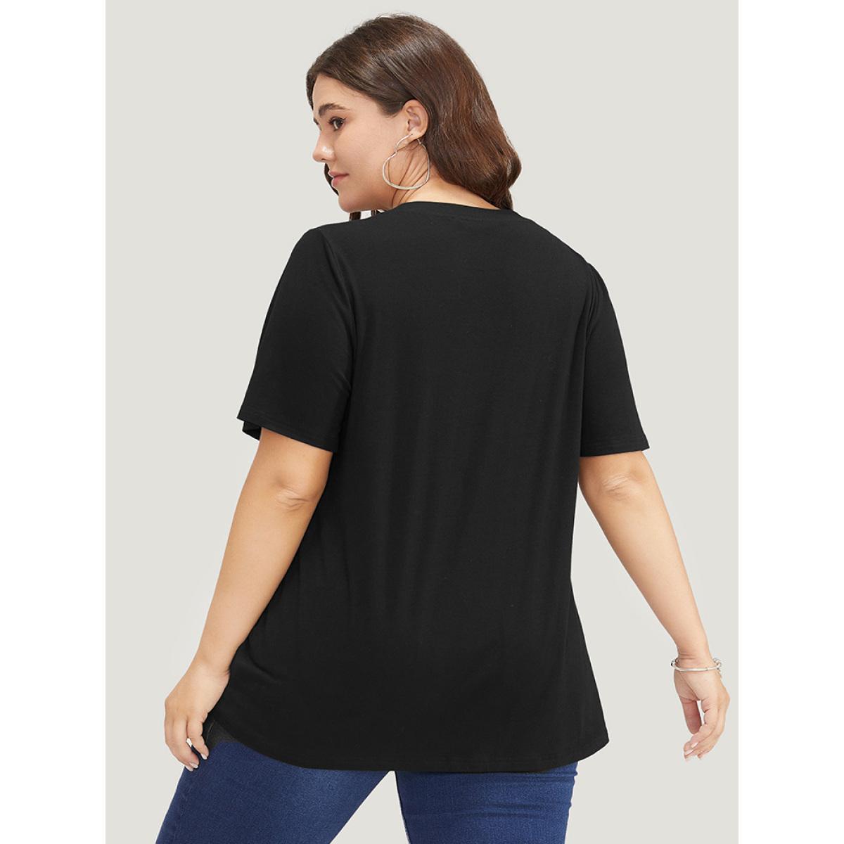 Plus Size Figure & Letter Print Slightly Stretchy Zodiac T-shirt Gemini Women Casual Figure Dailywear T-shirts BloomChic 10/M Product Image
