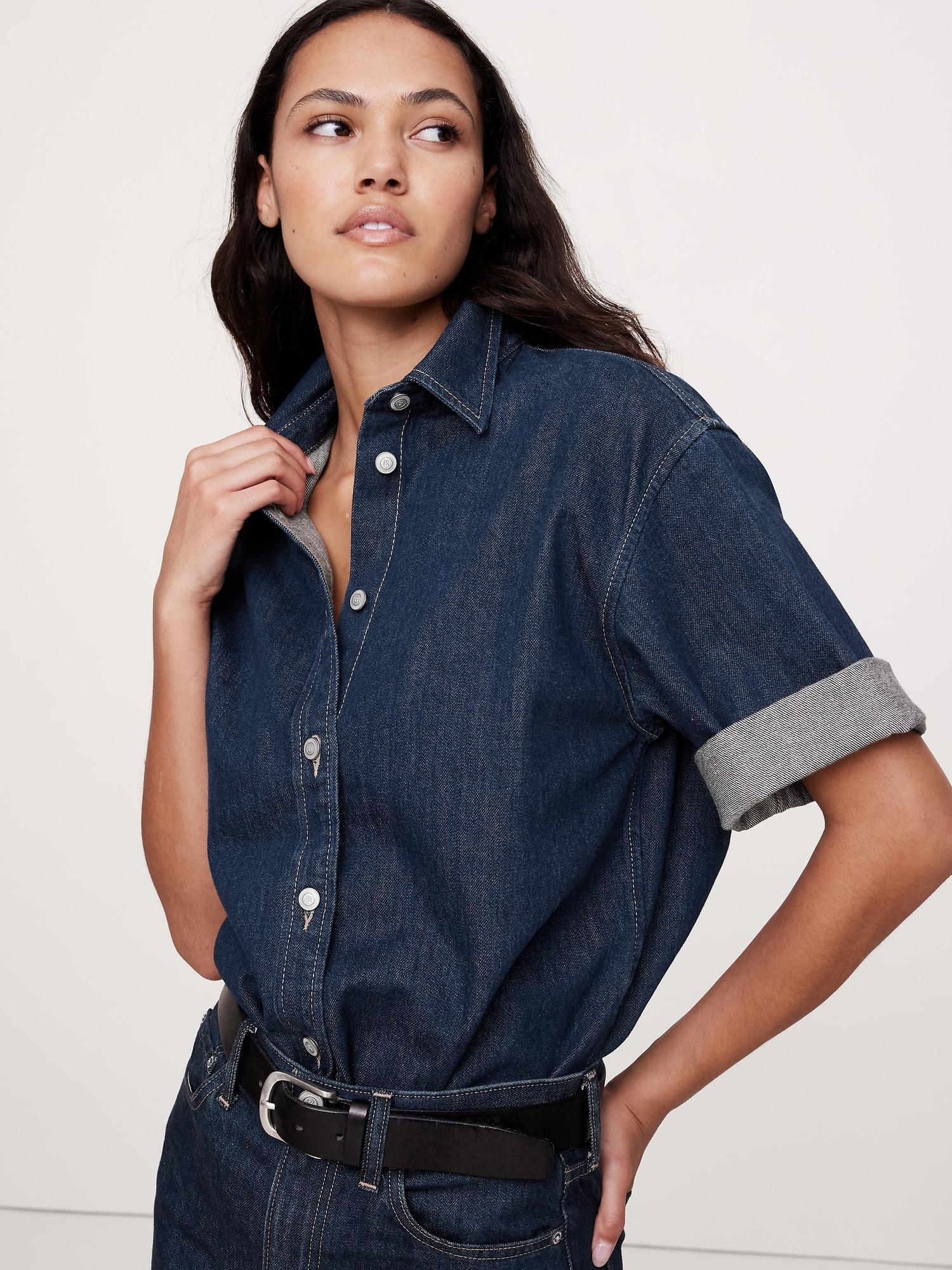 Denim Tunic Shirt Product Image