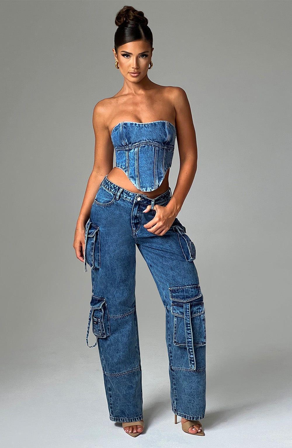 Brooklyn Cargo Pant - Dark Wash Product Image