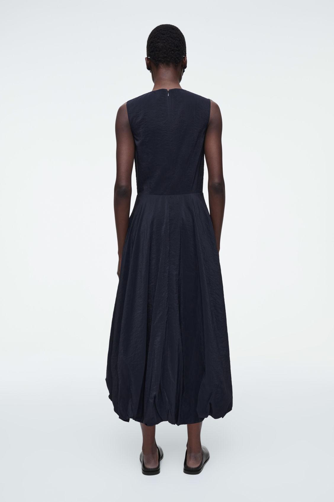 SLEEVELESS BUBBLE-HEM MIDI DRESS Product Image