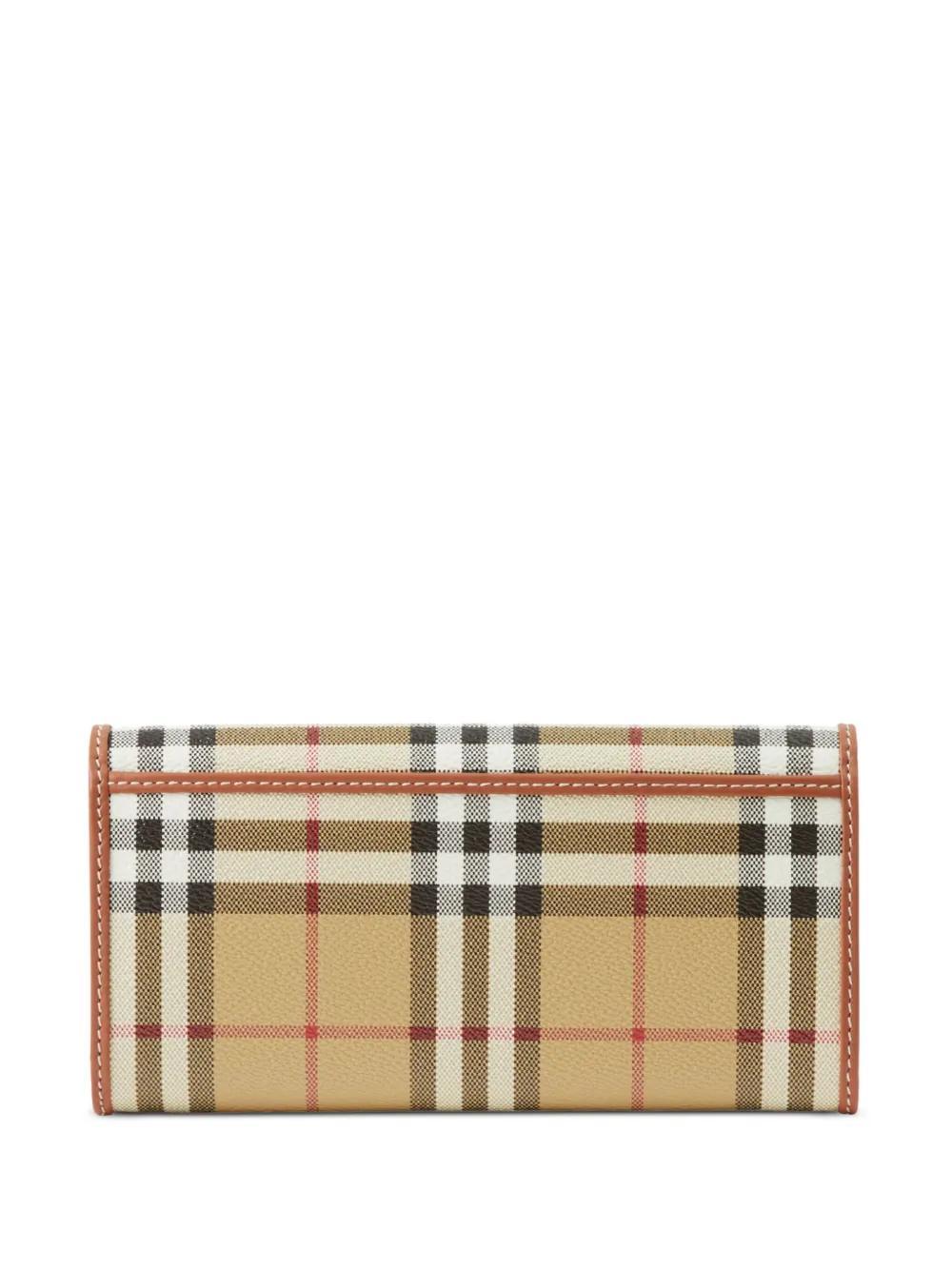 BURBERRY Beige Check Continental Wallet In Printed Product Image