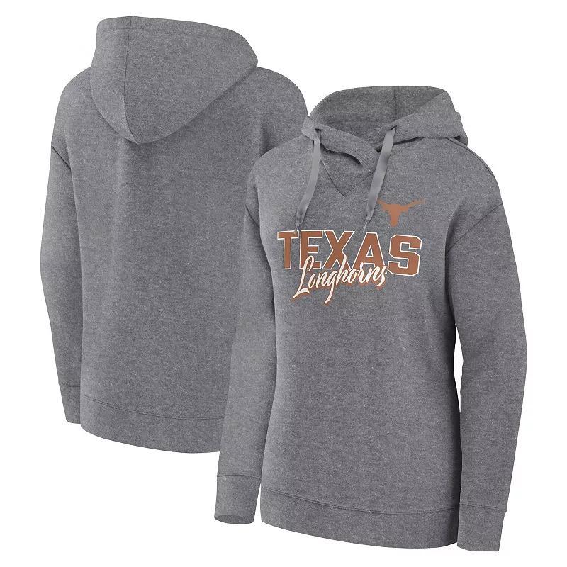 Womens Fanatics Branded Heather Gray Texas Longhorns Script Favorite Pullover Hoodie Product Image