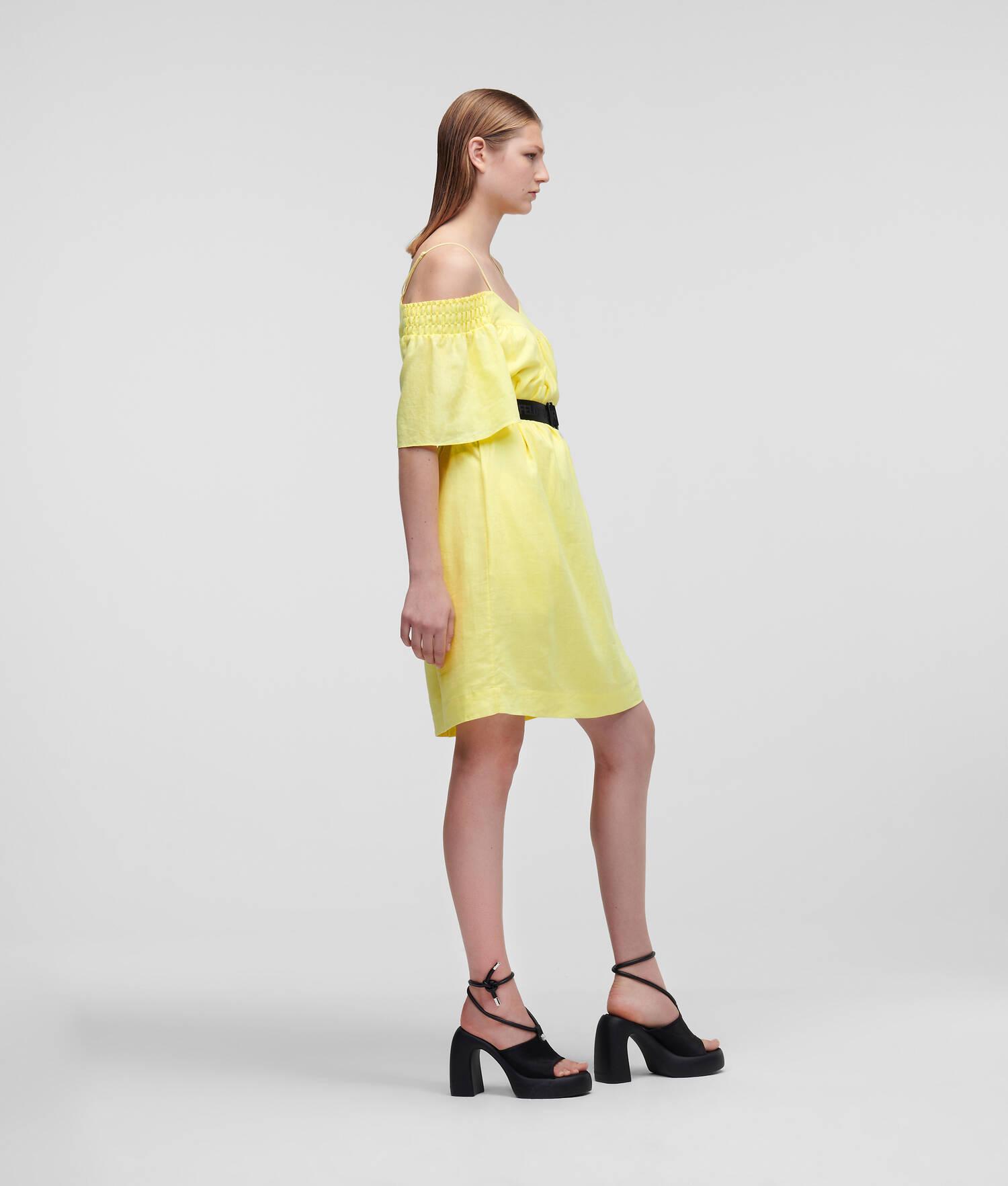 OFF-SHOULDER DRESS WITH BELT Product Image