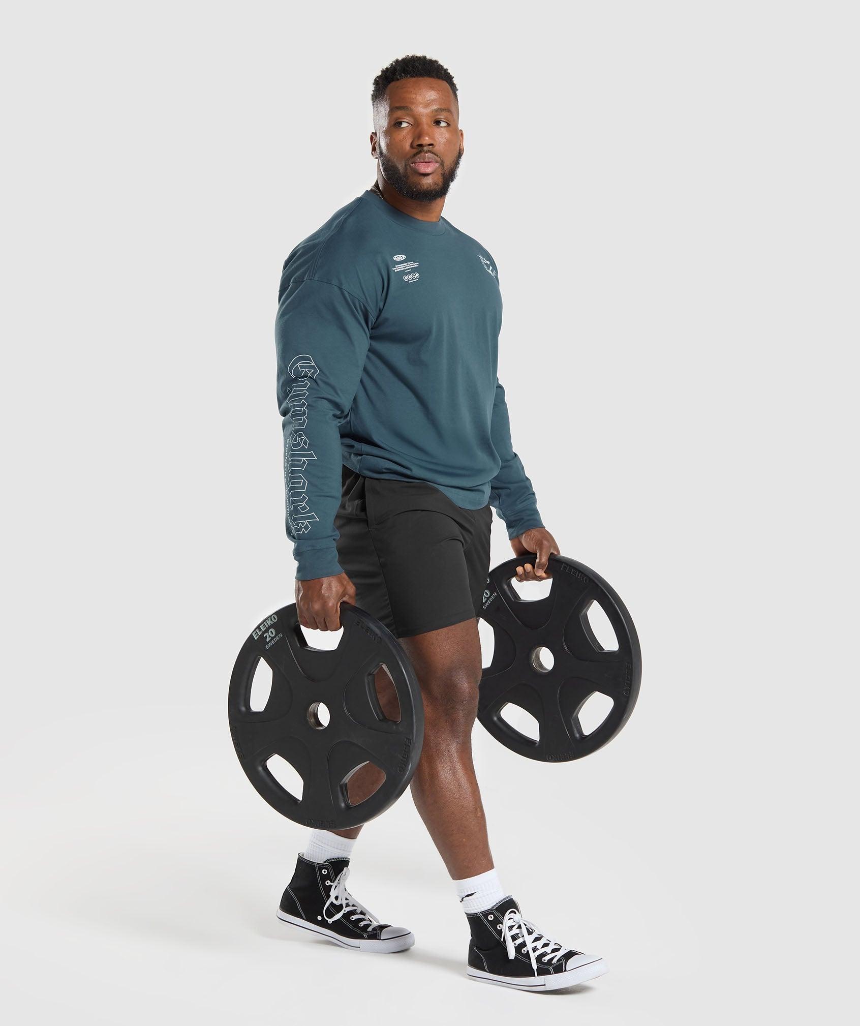 Gymshark Strength and Conditioning Long Sleeve T-Shirt - Cargo Blue Male Product Image