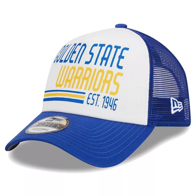 Mens New Era Golden State Warriors Lift Pass Foam Front Trucker 9FORTY Adjustable Hat Product Image