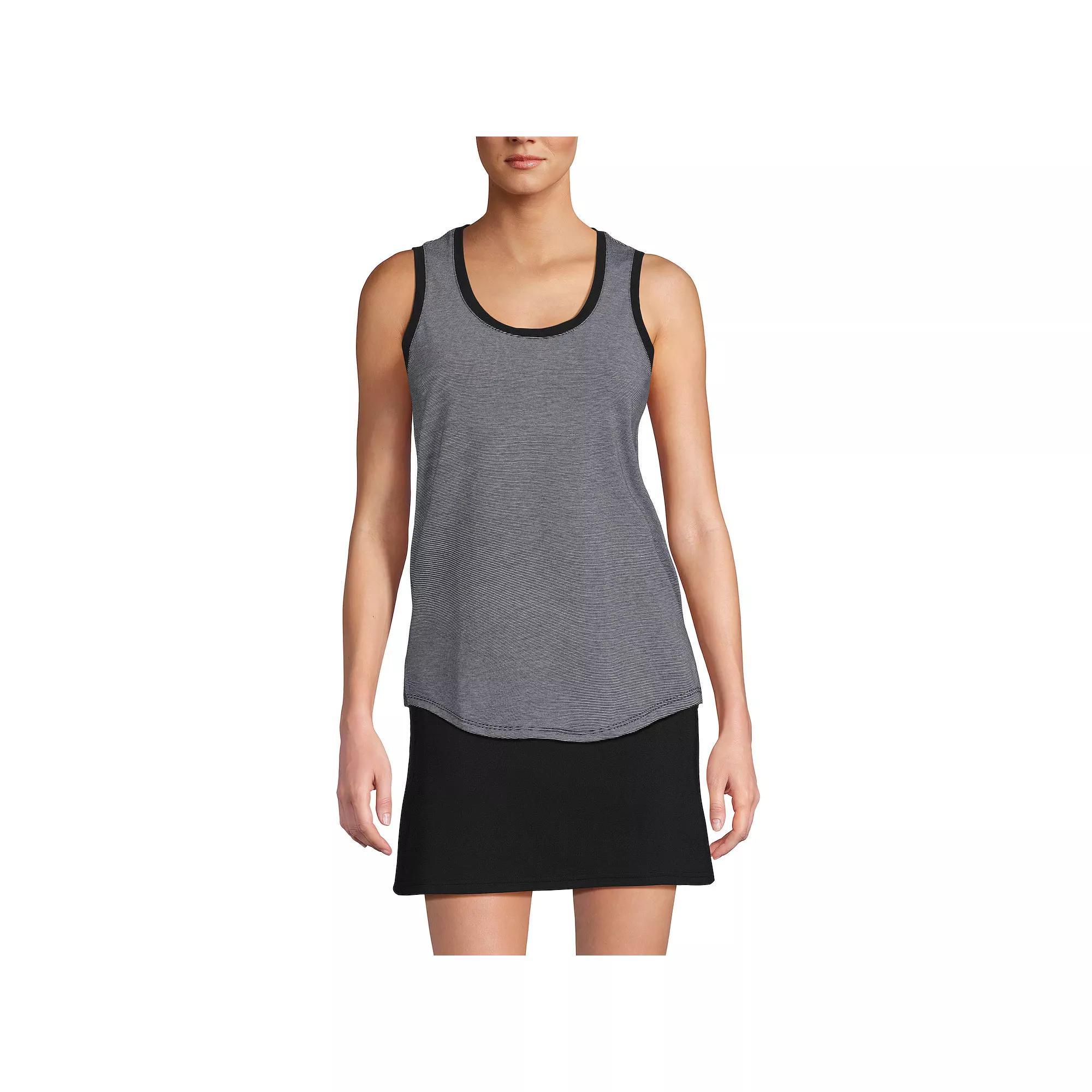 Women's Lands' End Sleeveless Tunic Curved Hem Tank Top,  Product Image