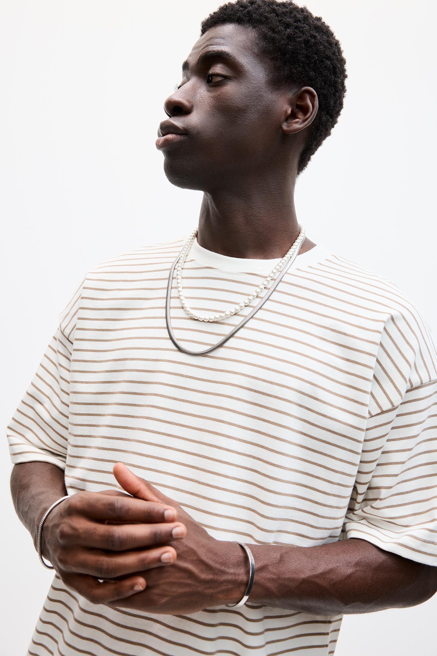 Striped boxy-fit T-shirt Product Image