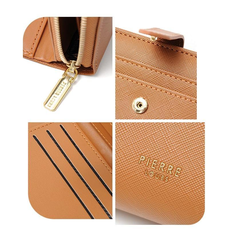 Plain Faux Leather Short Wallet Product Image