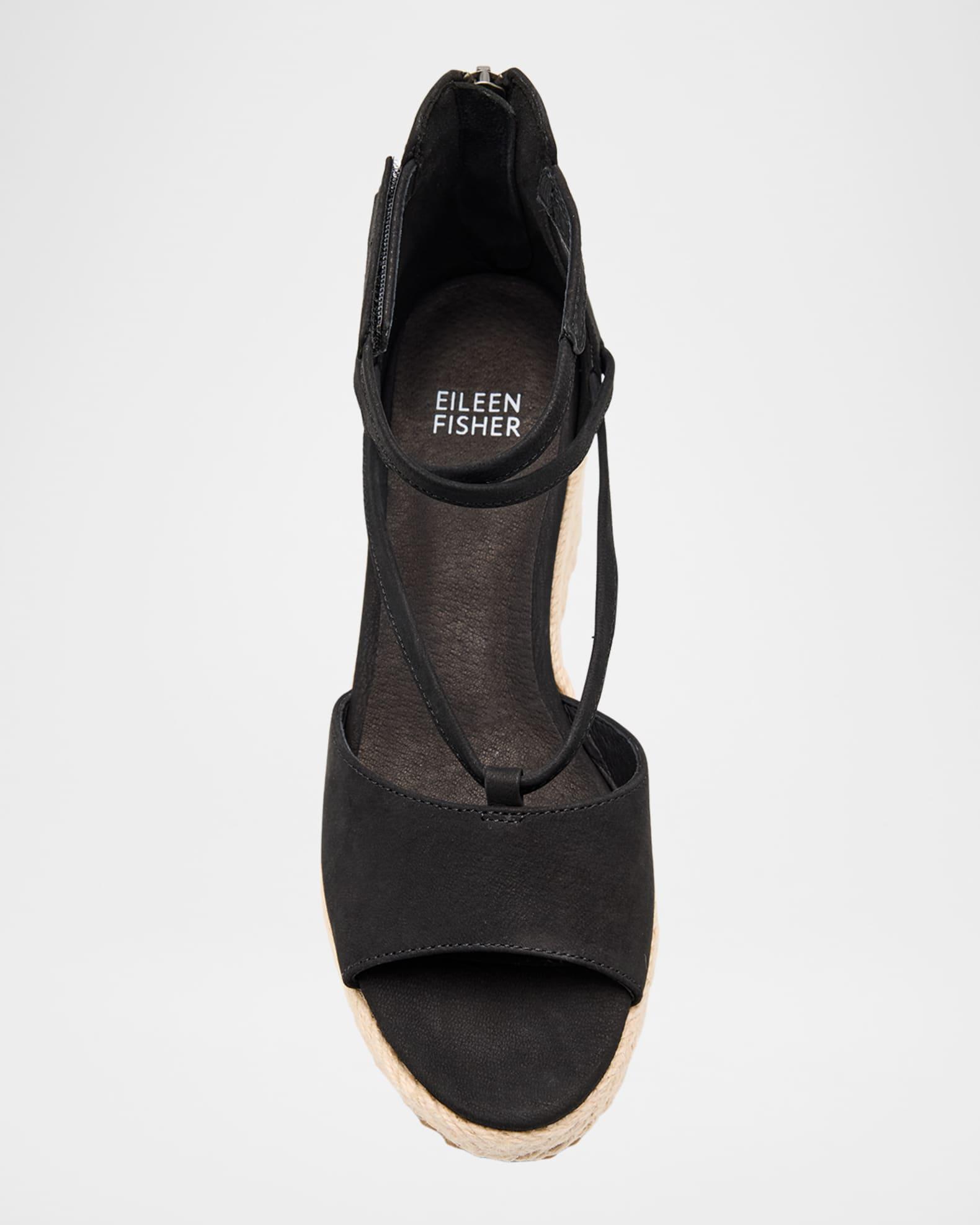 Wesson Leather Ankle-Strap Wedge Espadrilles Product Image