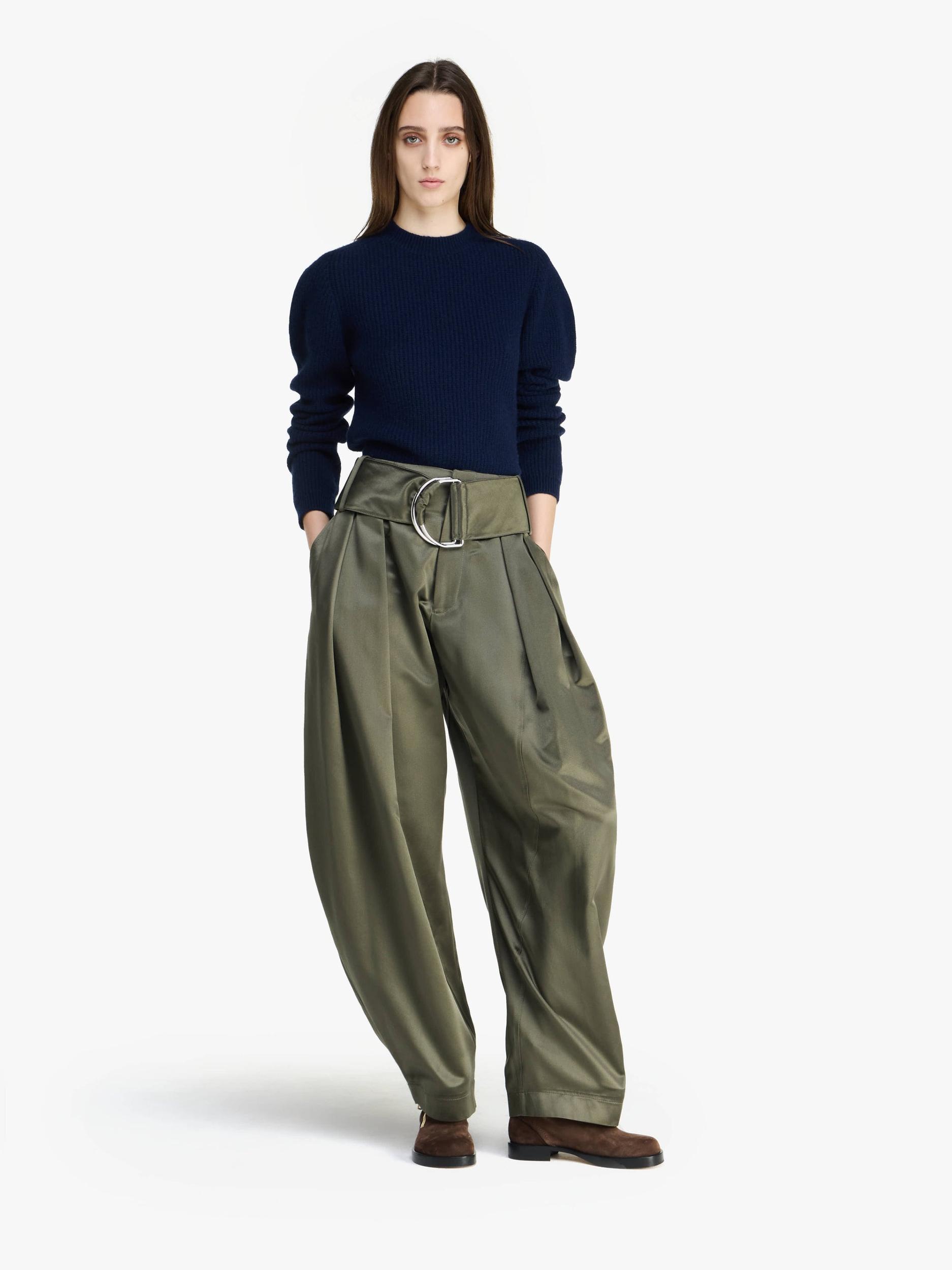 PLEATED D-RING TROUSERS Product Image