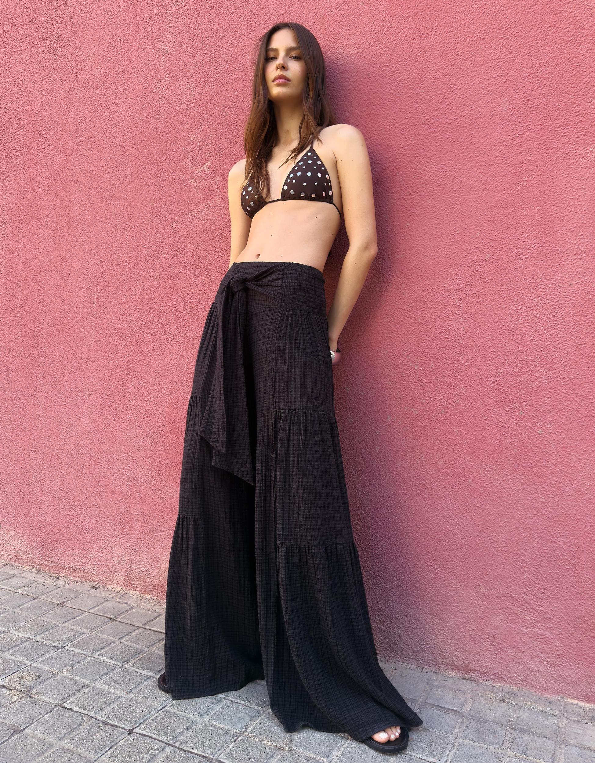 Textured wide-leg pants Product Image