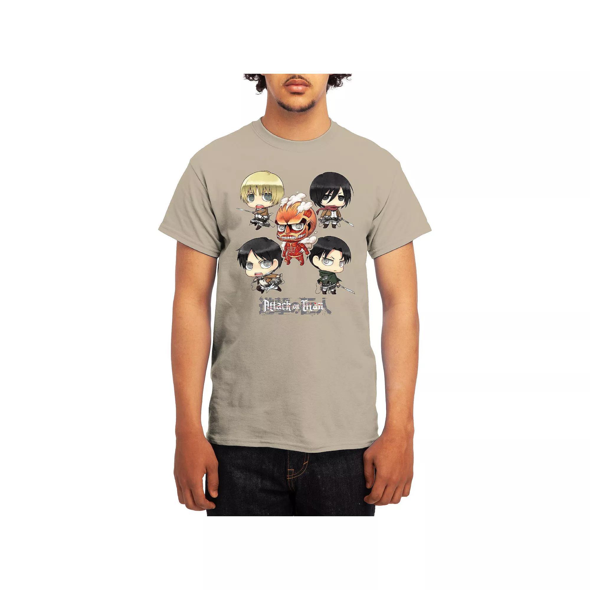 Men's Attack on Titan Chibi Character Arranged Graphic Tee, Size: Small Product Image