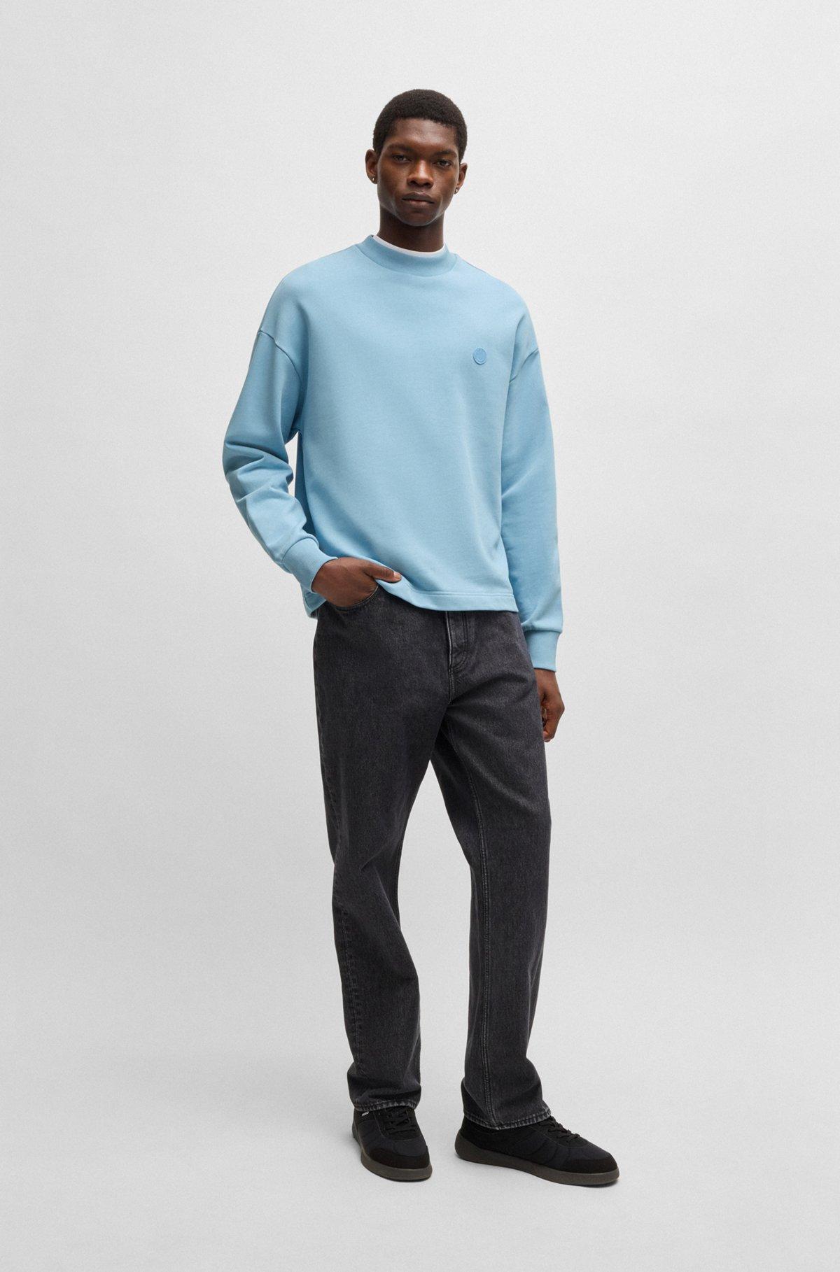 Cotton-terry sweatshirt with Happy HUGO Product Image