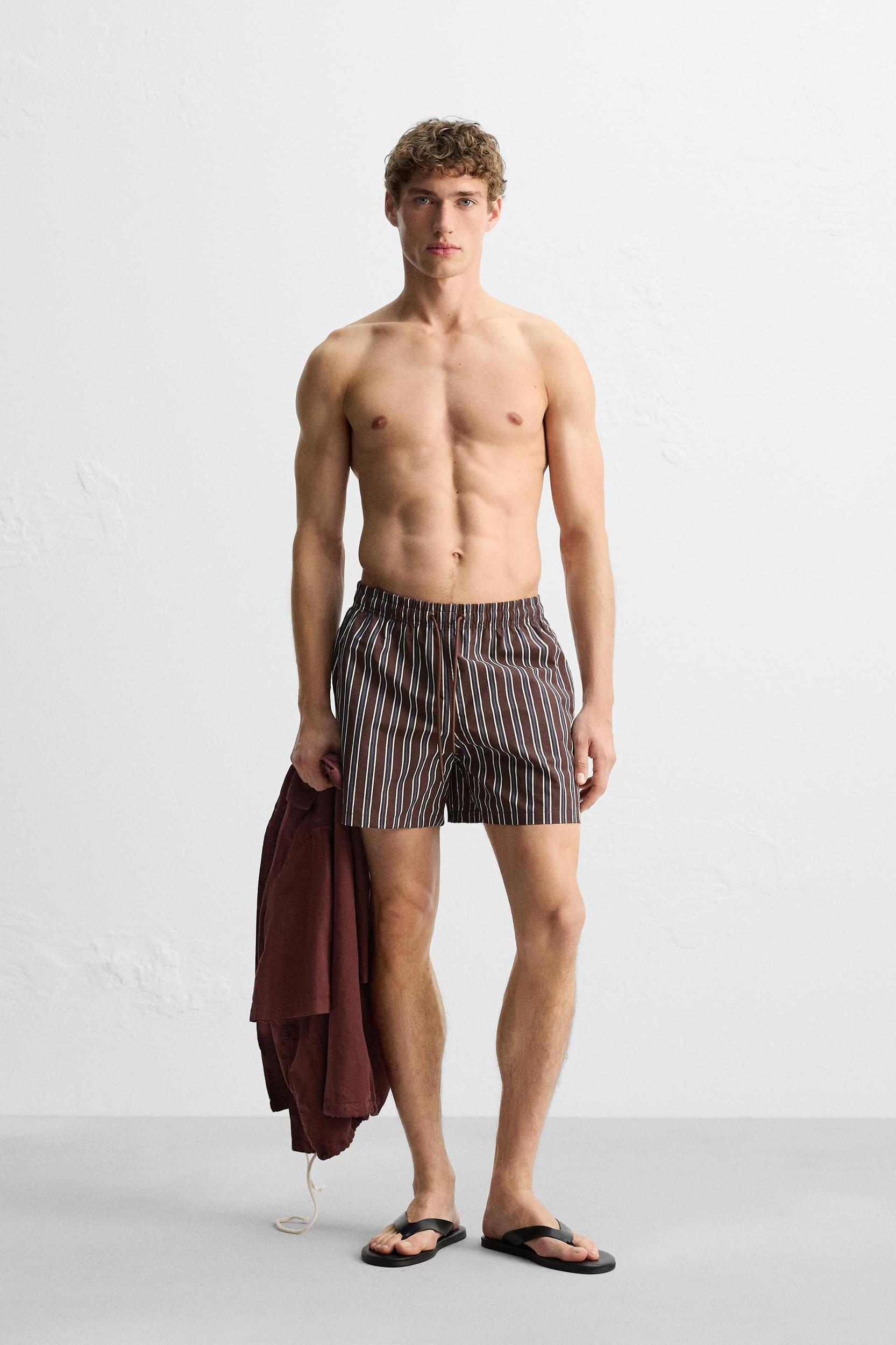 STRIPED MID-LENGTH SWIMSUIT Product Image