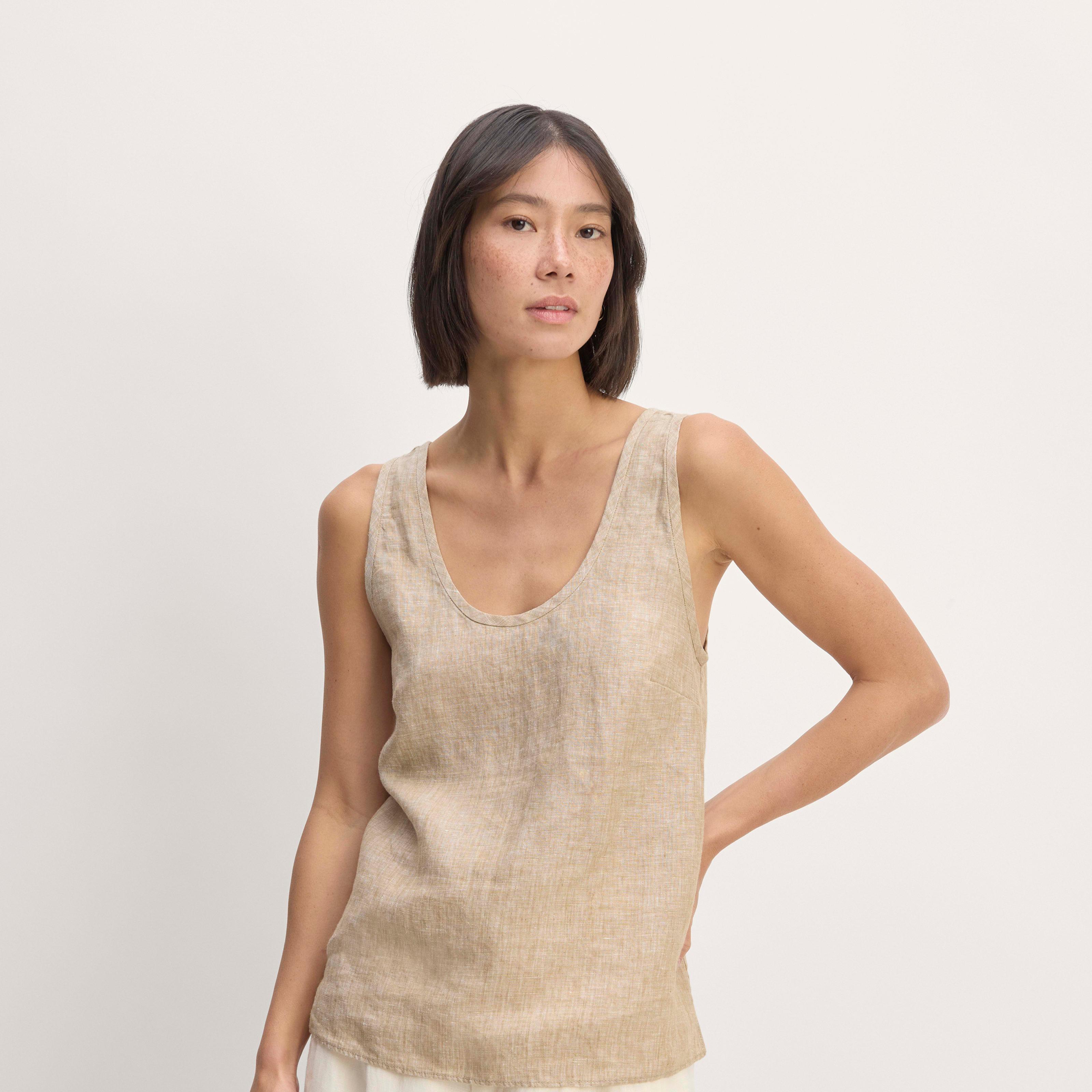 The Scoop Tank in Linen Product Image