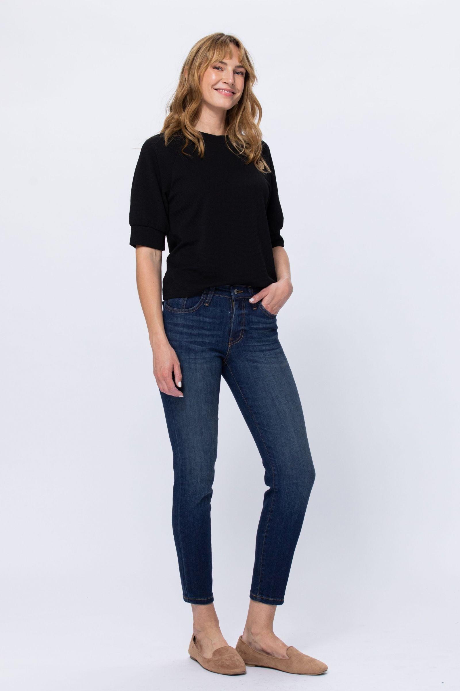 83109   Aurora Handsand Mid-Rise Relaxed Fit Skinny Judy Blue Jeans Product Image