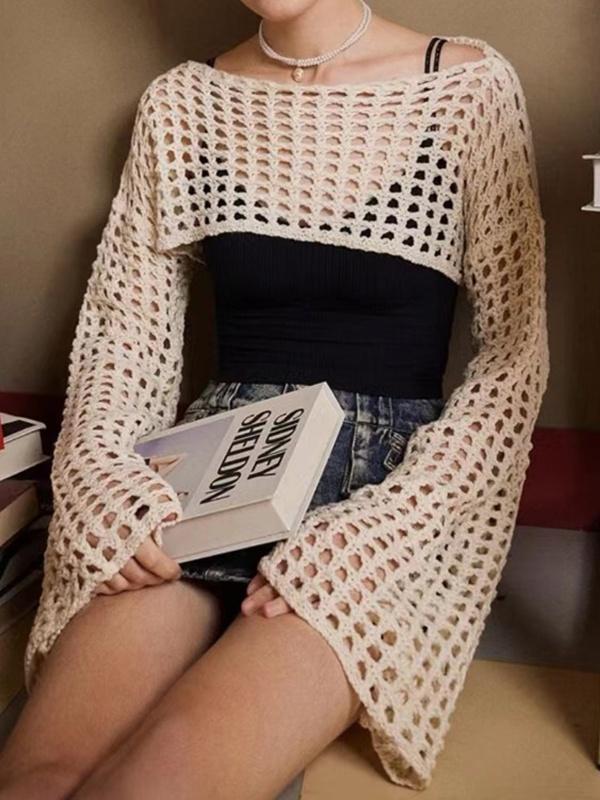 All Over Cutout Flare Sleeve Knit Product Image