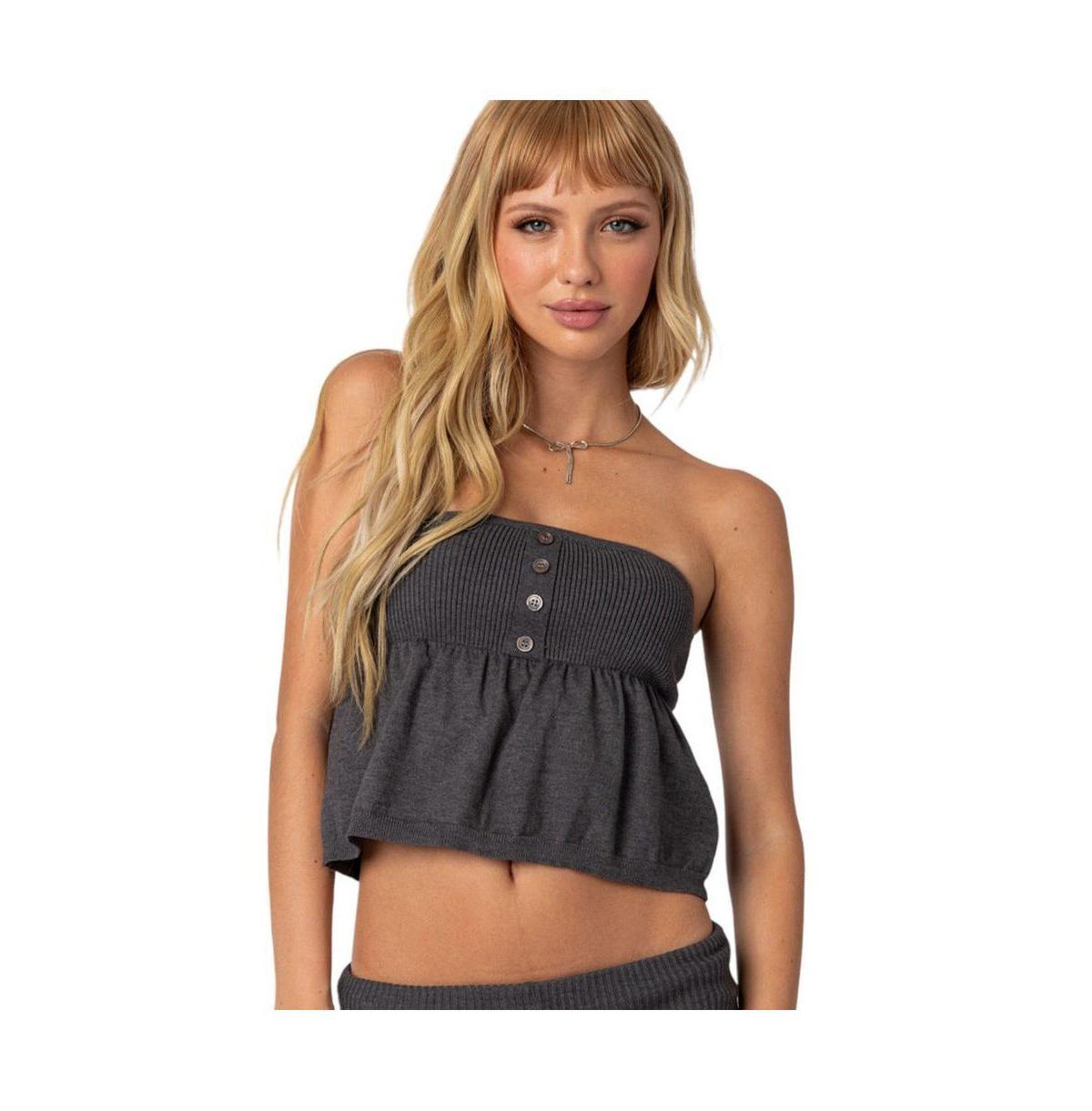 Edikted Cecelia Knit Tube Top Product Image