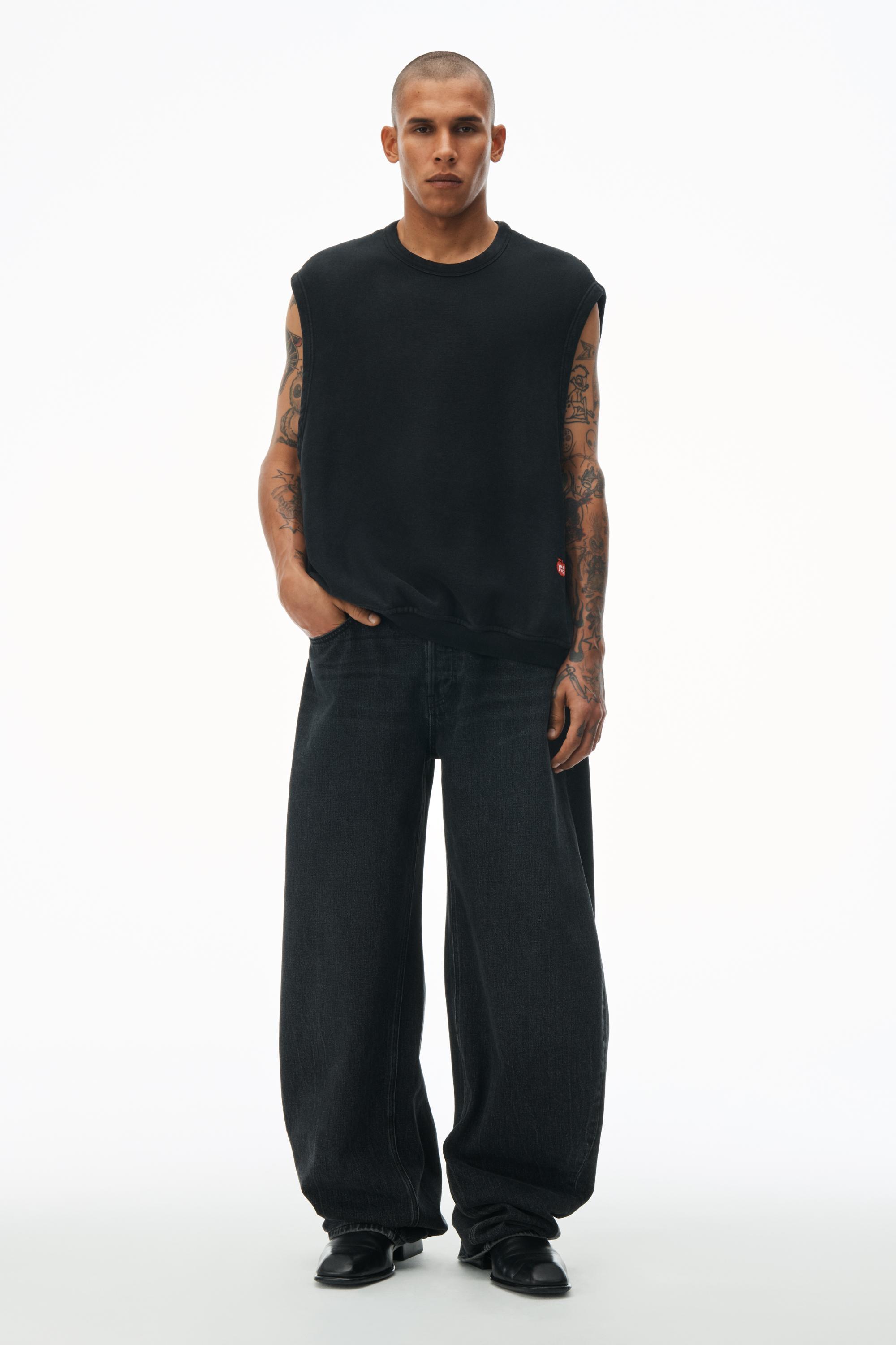 Sleeveless Crew Neck Vest In Terry Product Image