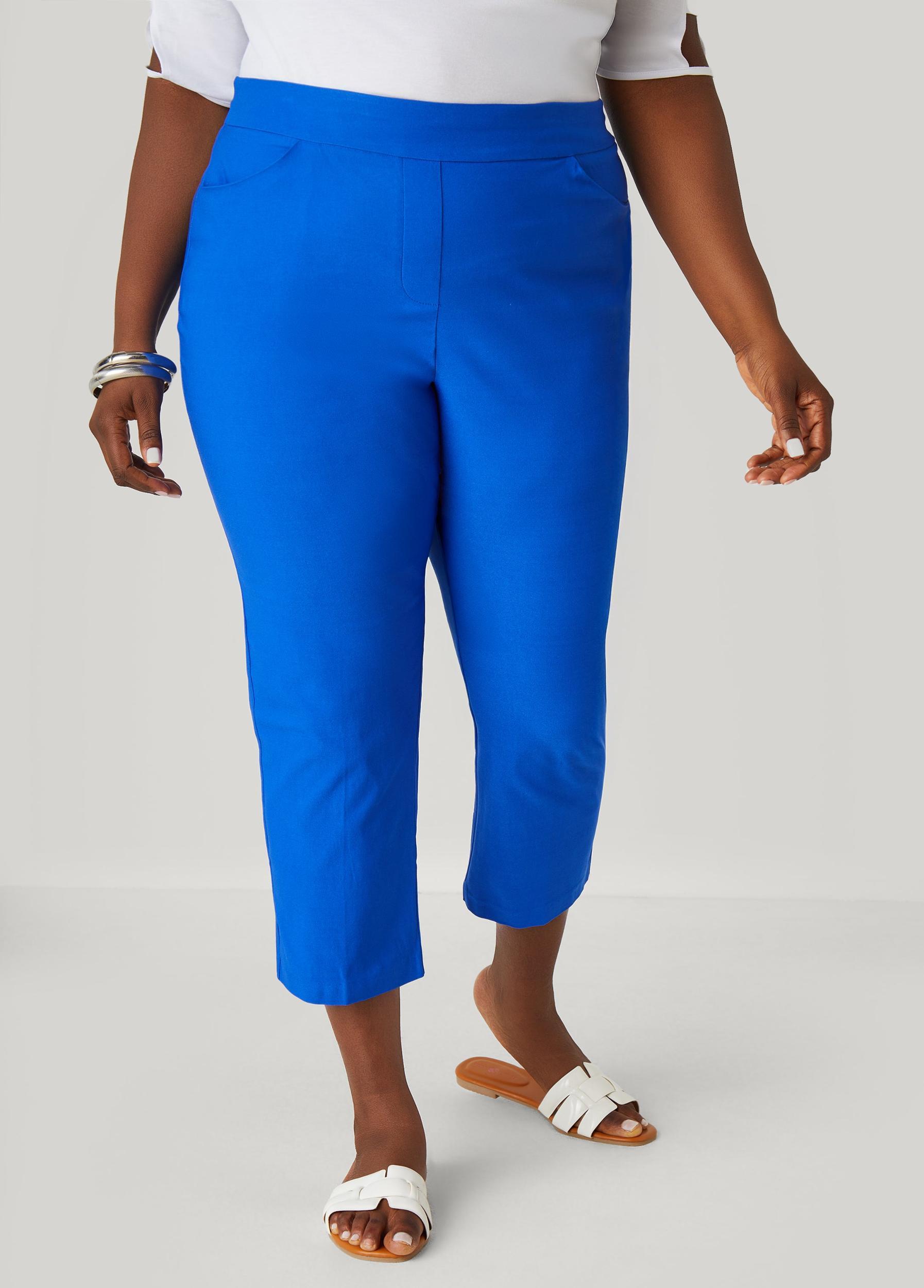 Plus Size Mid Rise Pull On Capris Ashley Stewart Product Image