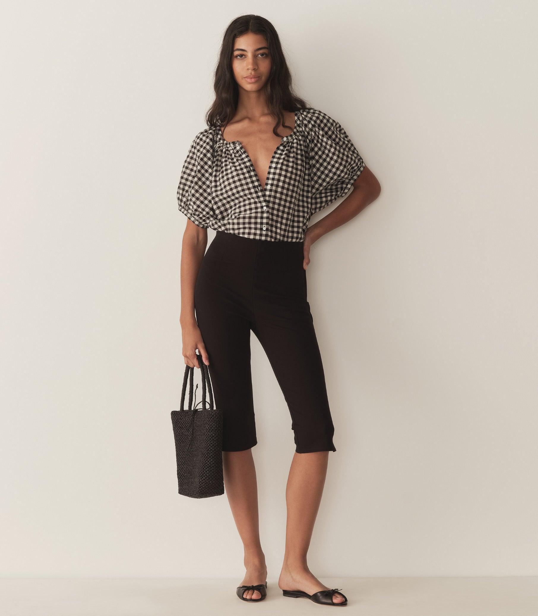 JUNE TOP -- NOIR GRETA GINGHAM Product Image