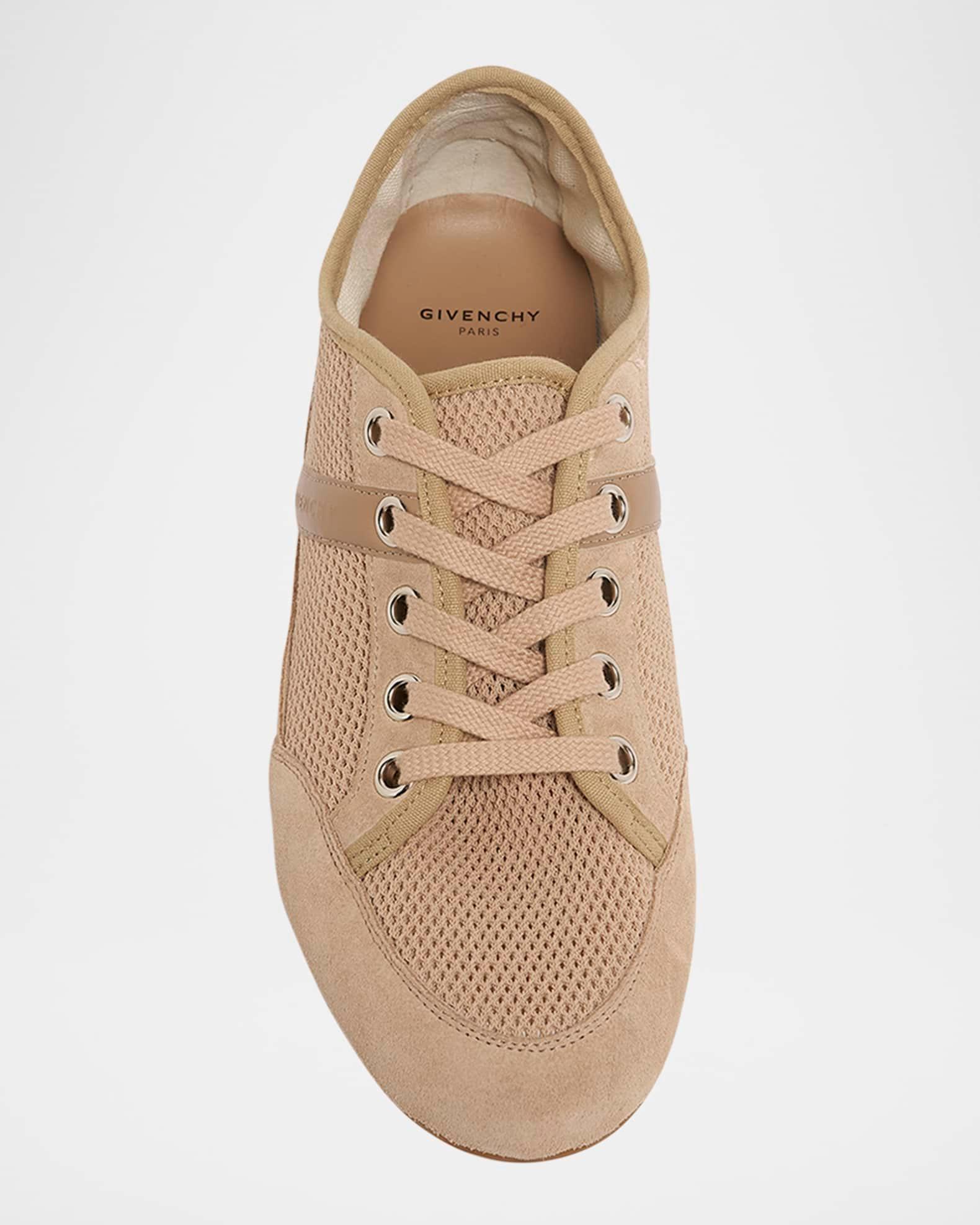Mesh And Suede Slim Low-Top Sneakers Product Image
