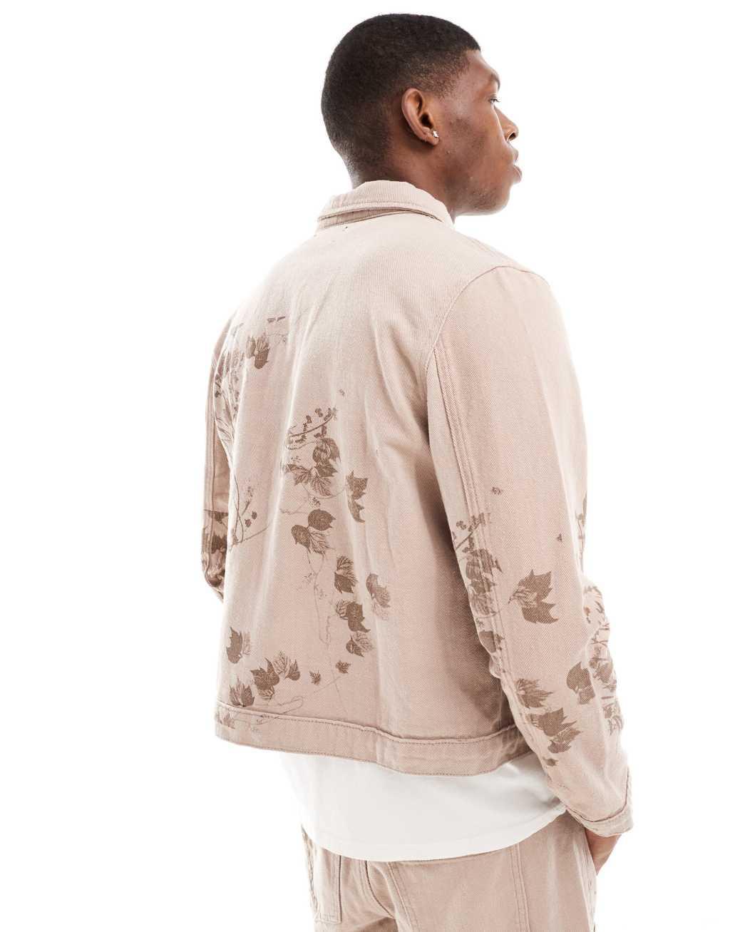 Liquor N Poker floral jacket in brown twill - part of a set Product Image