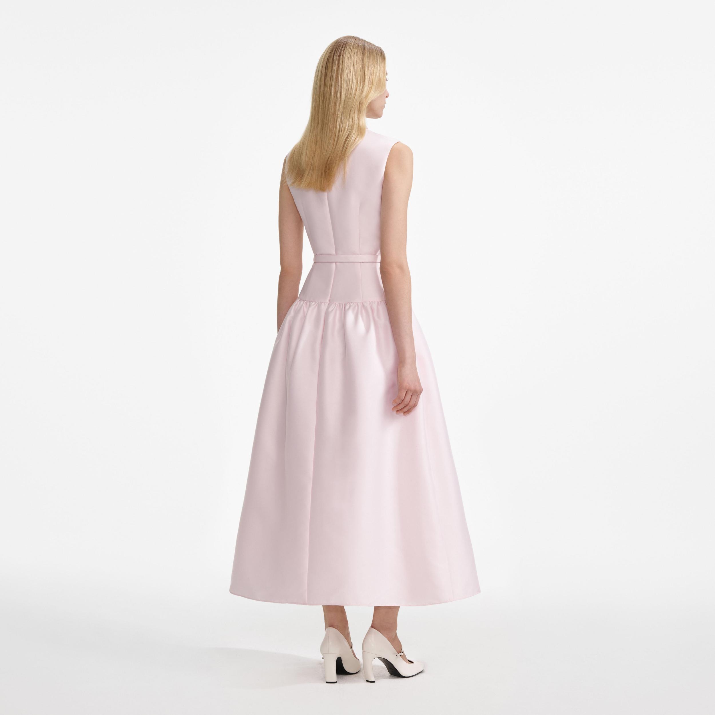 Pink Taffeta Midi Dress Product Image