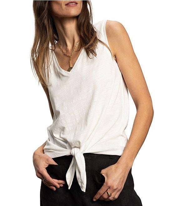 Sanctuary V-Neck Sleeveless Tie Front Tank Product Image
