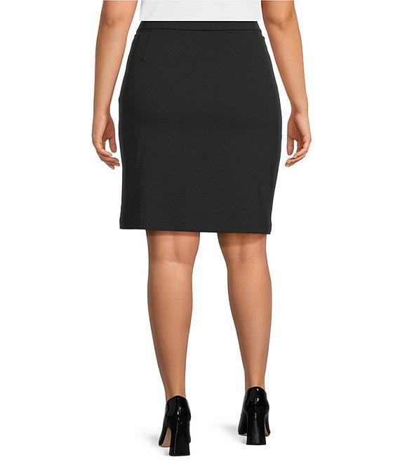 Ming Wang Plus Size Deco Crepe Chain Trim A-Line Skirt Product Image