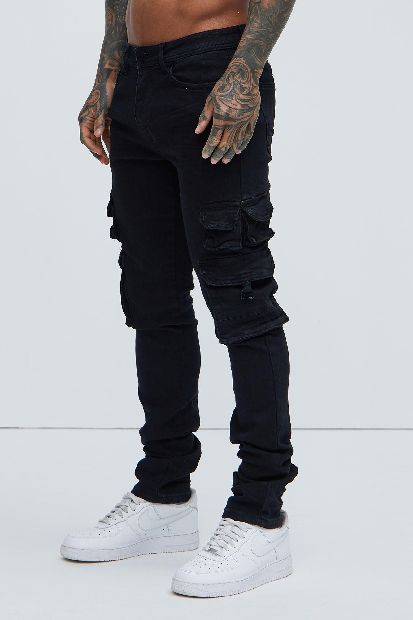 Loaded Stacked Skinny Cargo Jeans - Black Product Image