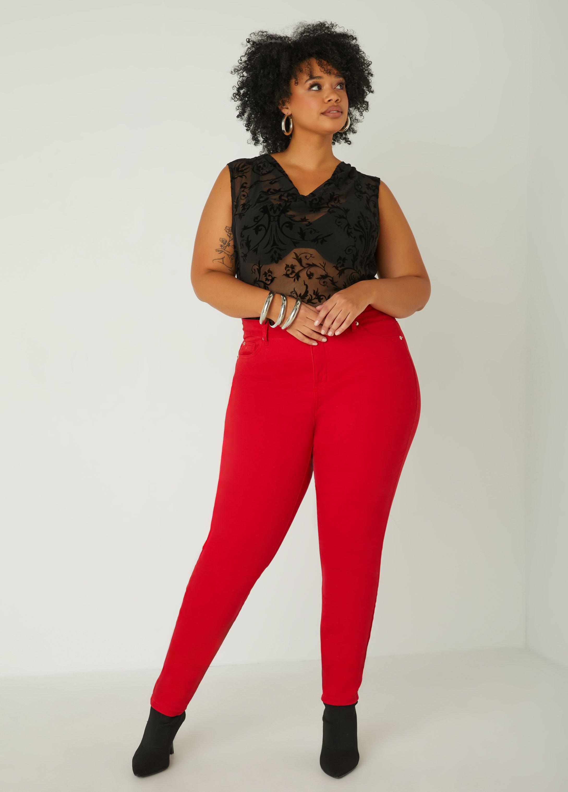 Plus Size Denim High Rise Jeggings Ashley Stewart Product Image