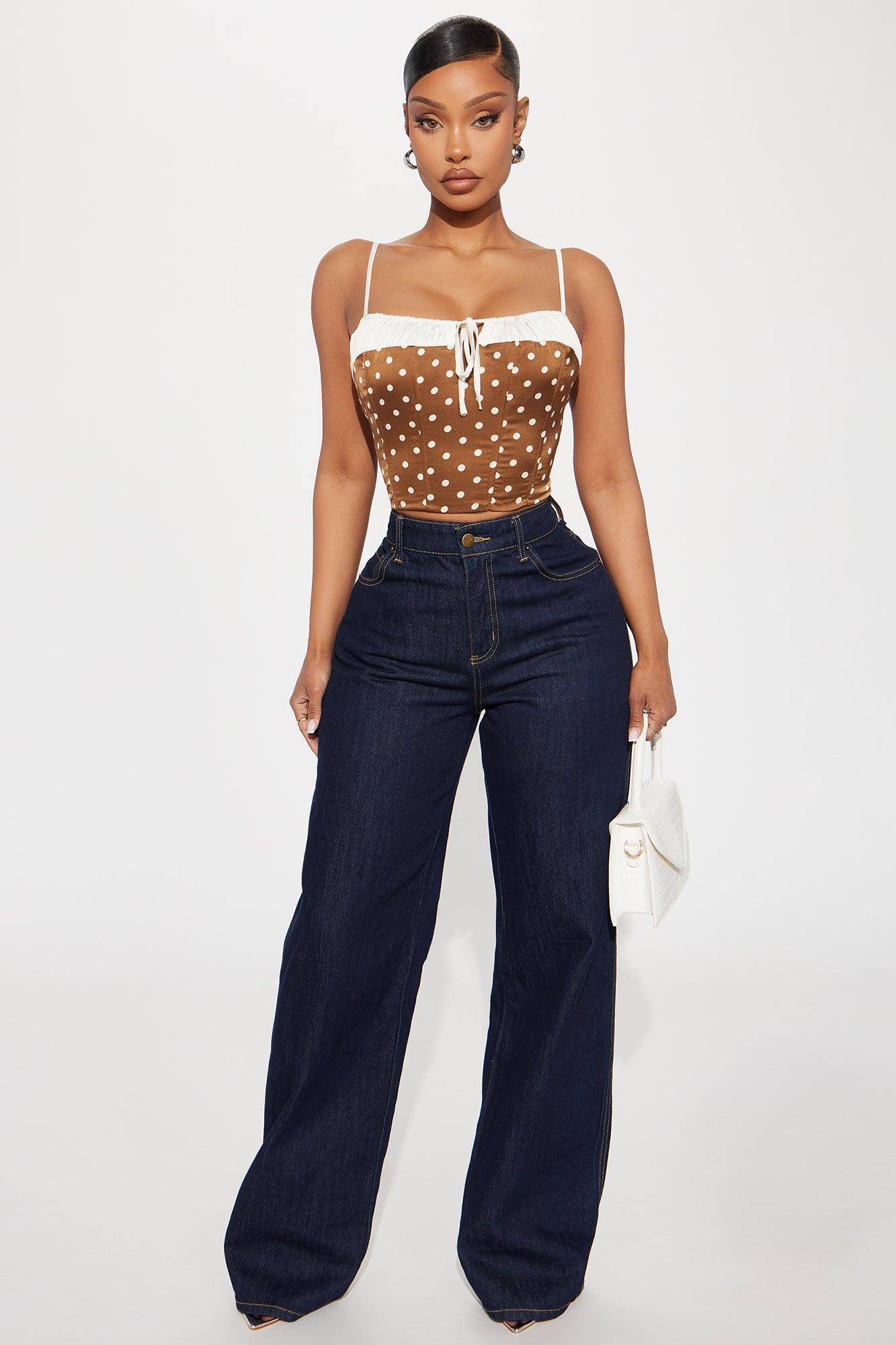 Thinking Ahead Polka Dot Top - Brown Product Image