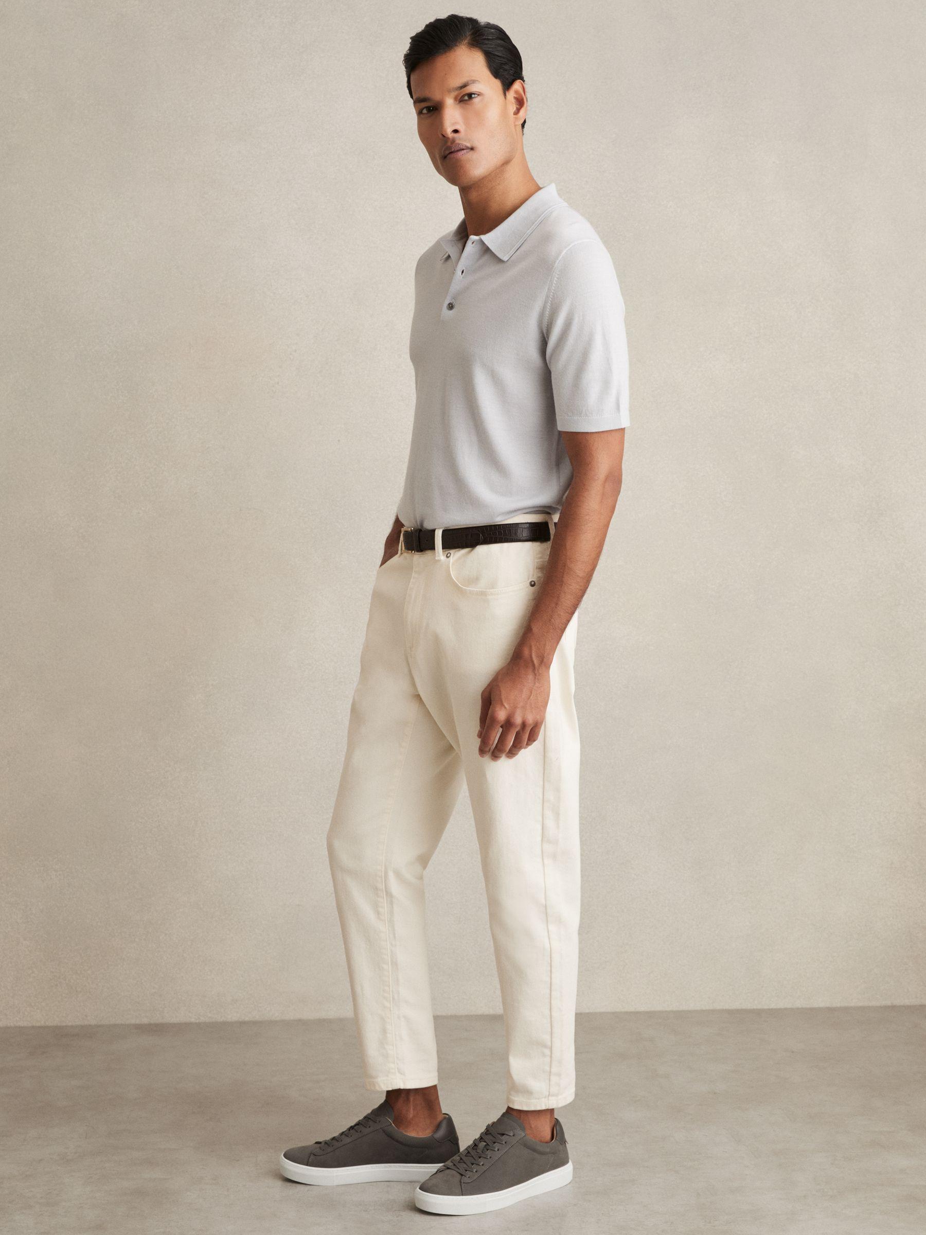 Leather Low-Top Trainers in Grey Product Image