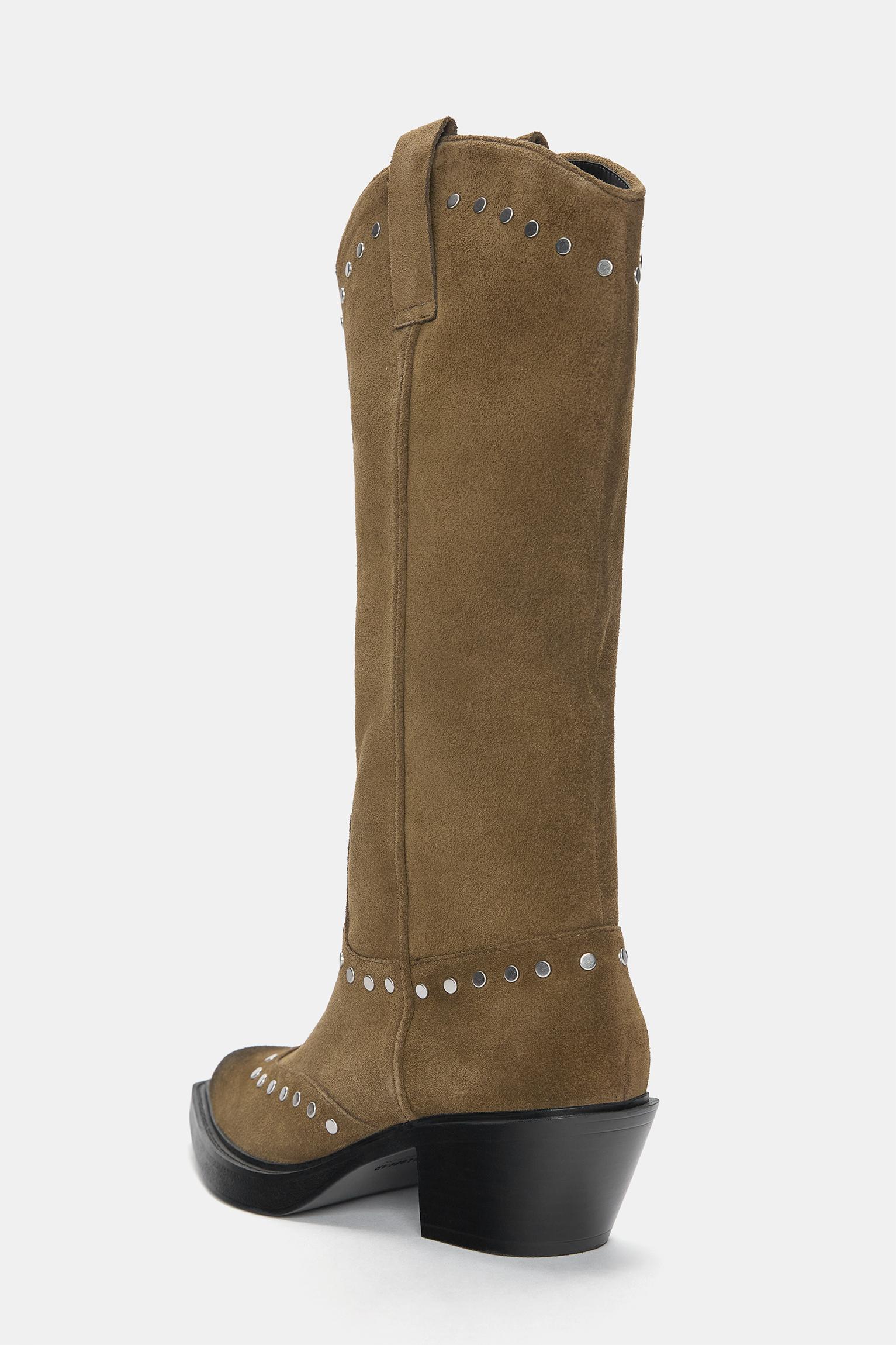 Studded leather cowboy boots Product Image