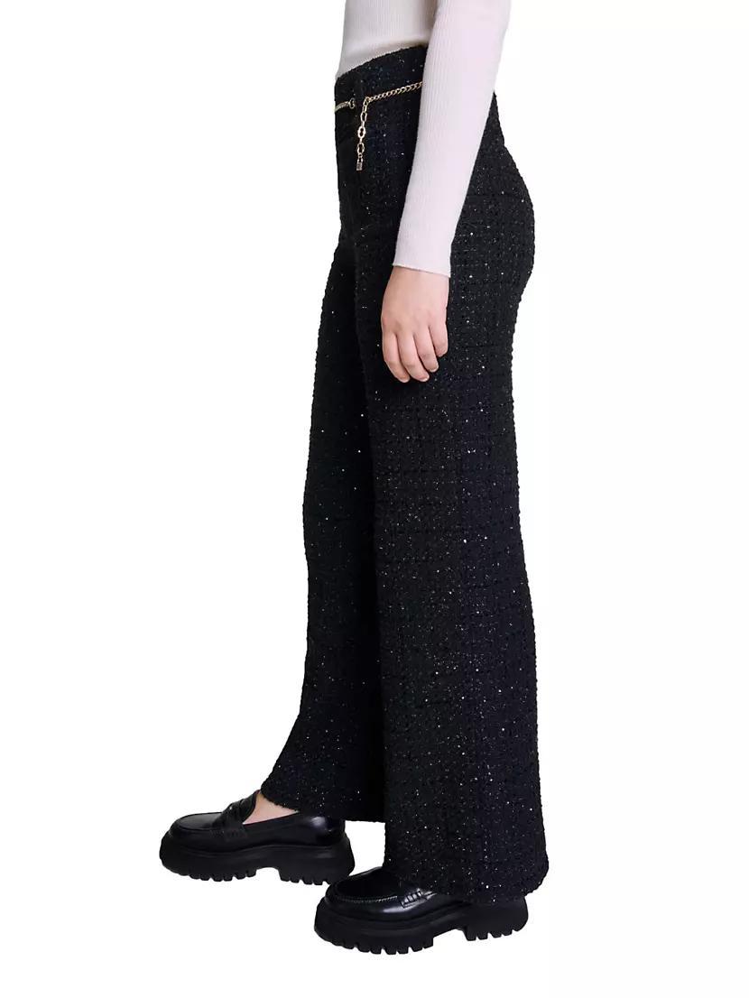 Sequined Tweed Trousers Product Image