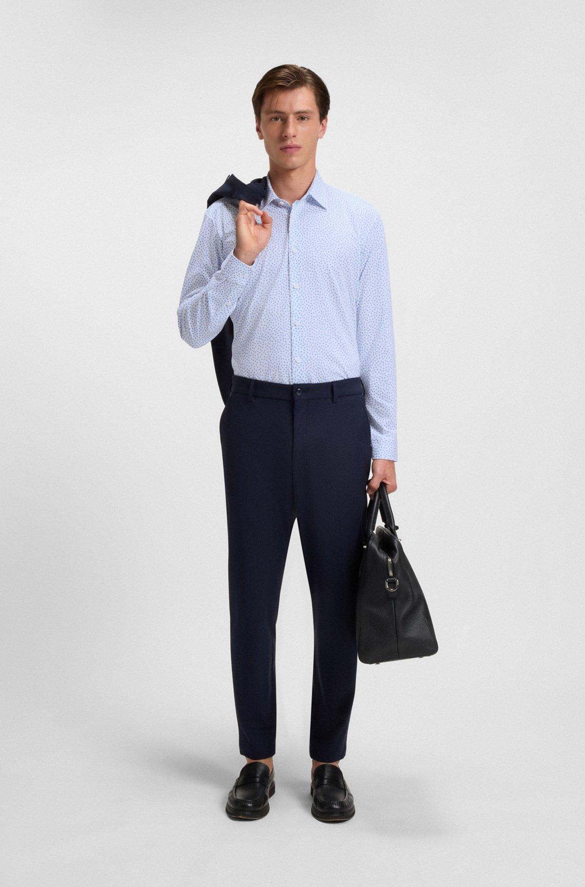 Slim-fit shirt in printed cotton Product Image