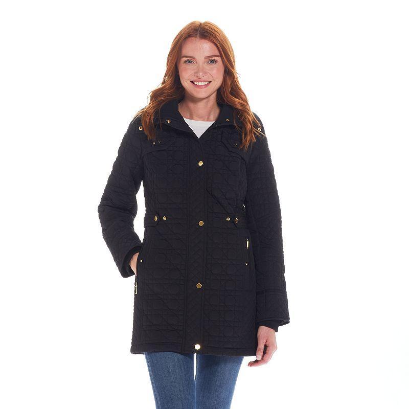 Womens Weathercast Hooded Quilted Walker Coat Product Image