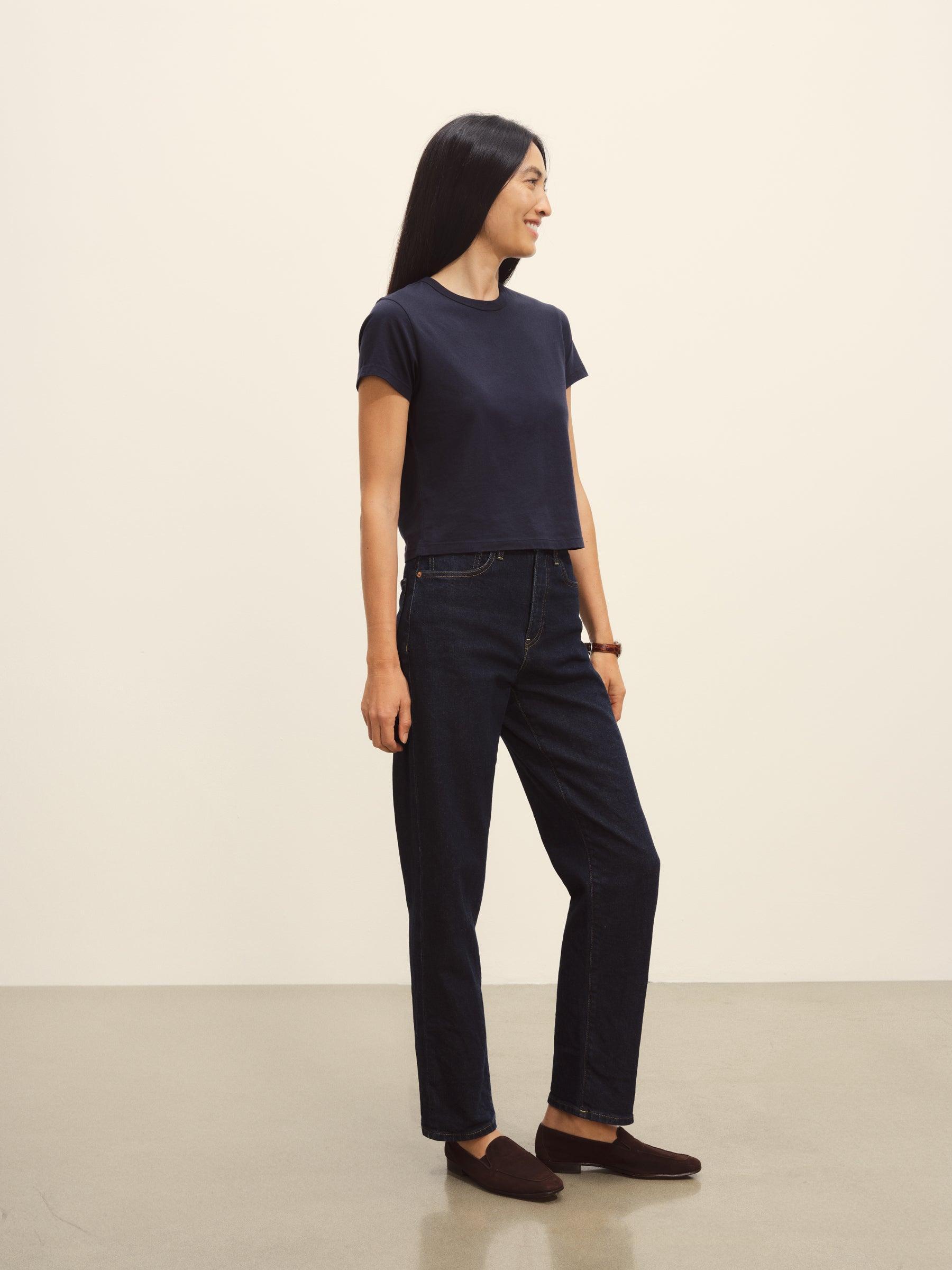 Dark Navy Pima Boxy Crew Product Image