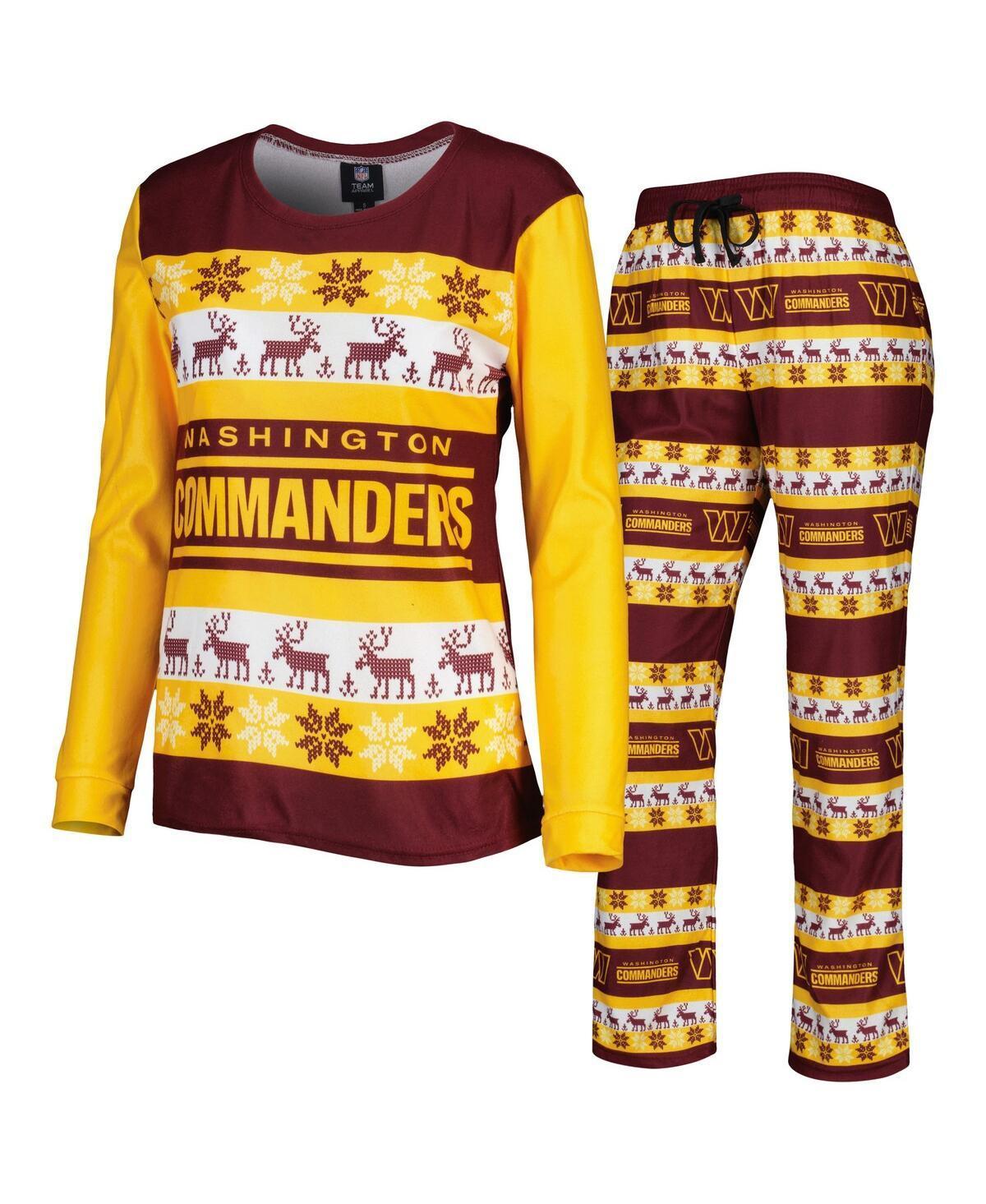 Womens FOCO Burgundy Washington Commanders Team Ugly Pajamas Set Product Image