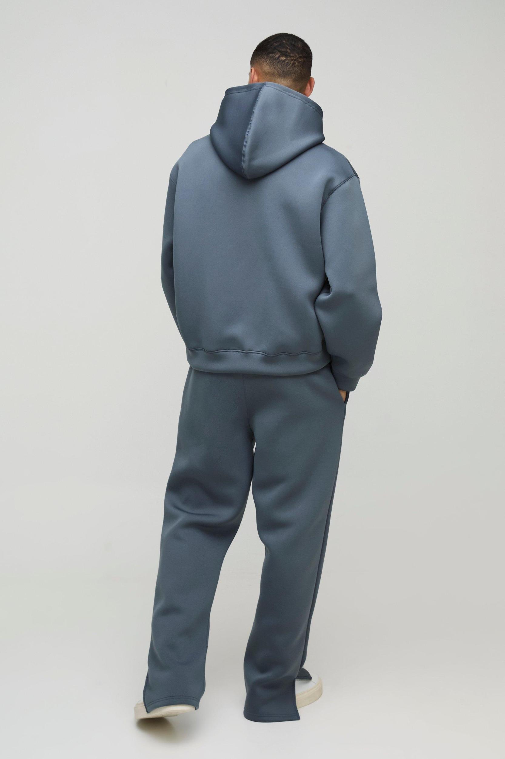 Oversized Boxy Bonded Scuba Split Hem Tracksuit | boohooMAN USA Product Image