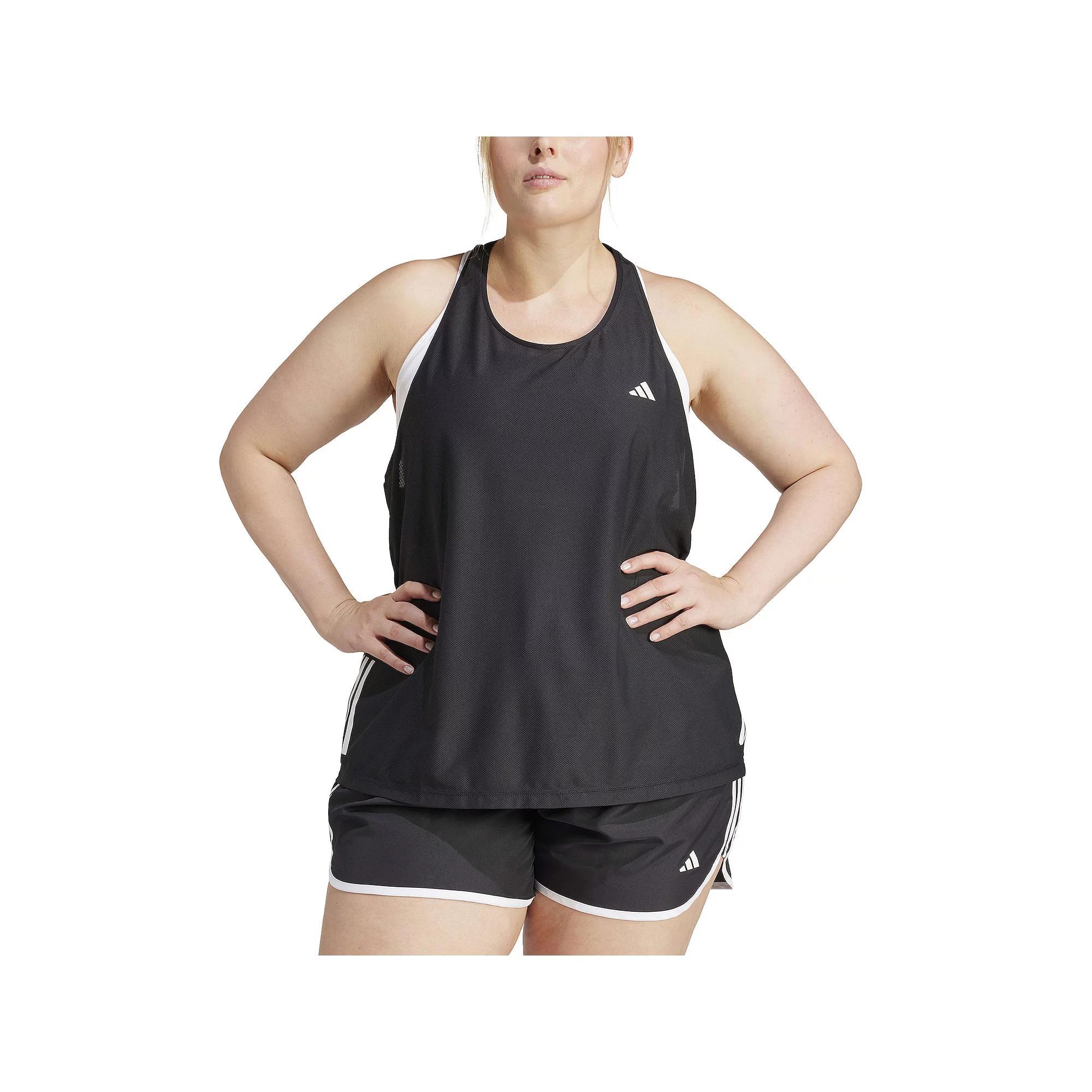 adidas Own The Run Tank Top (Plus Size) Black 3X Womens Product Image
