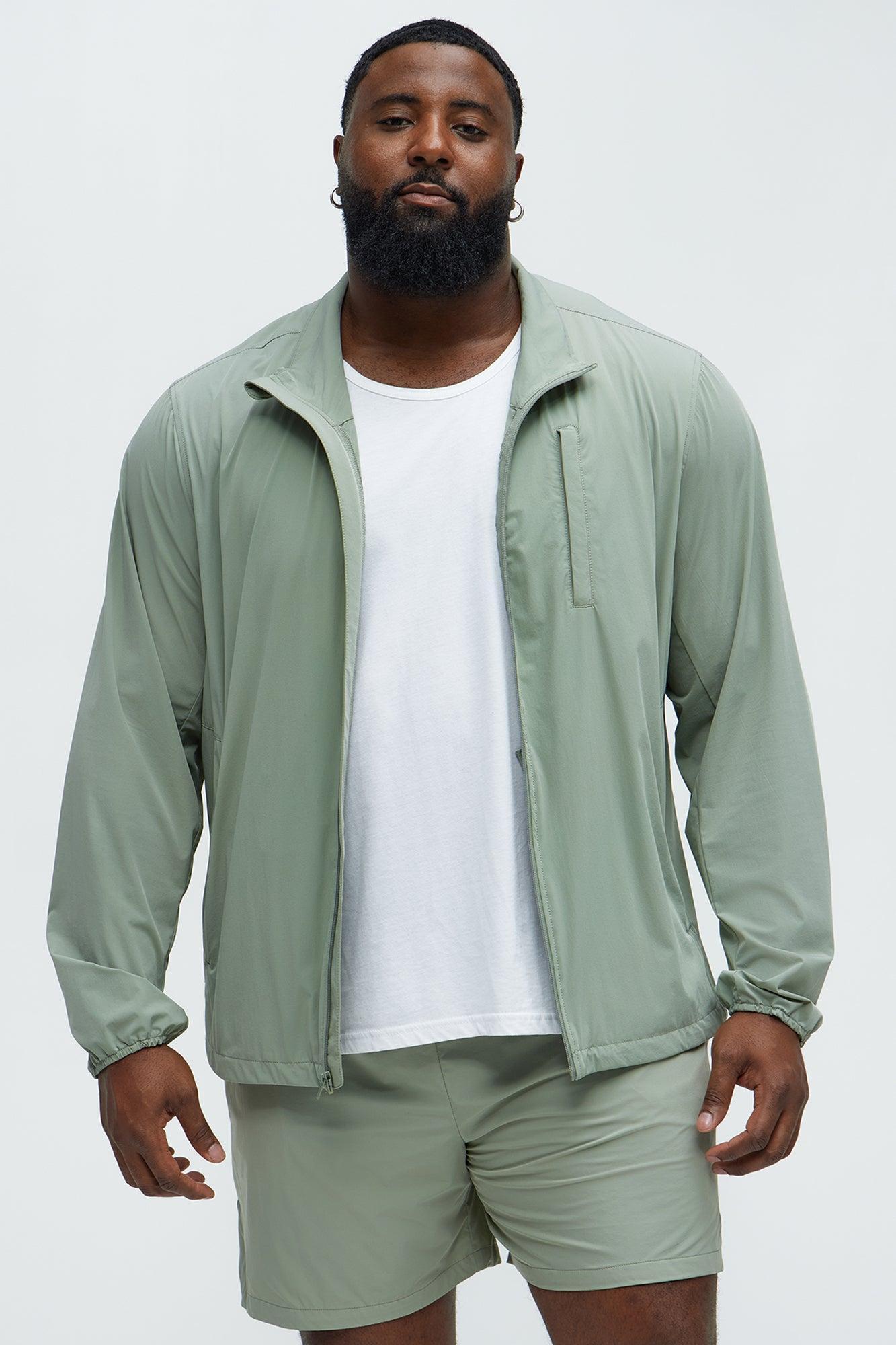 Lightweight Stretch Running Windbreaker Jacket - Sage Product Image