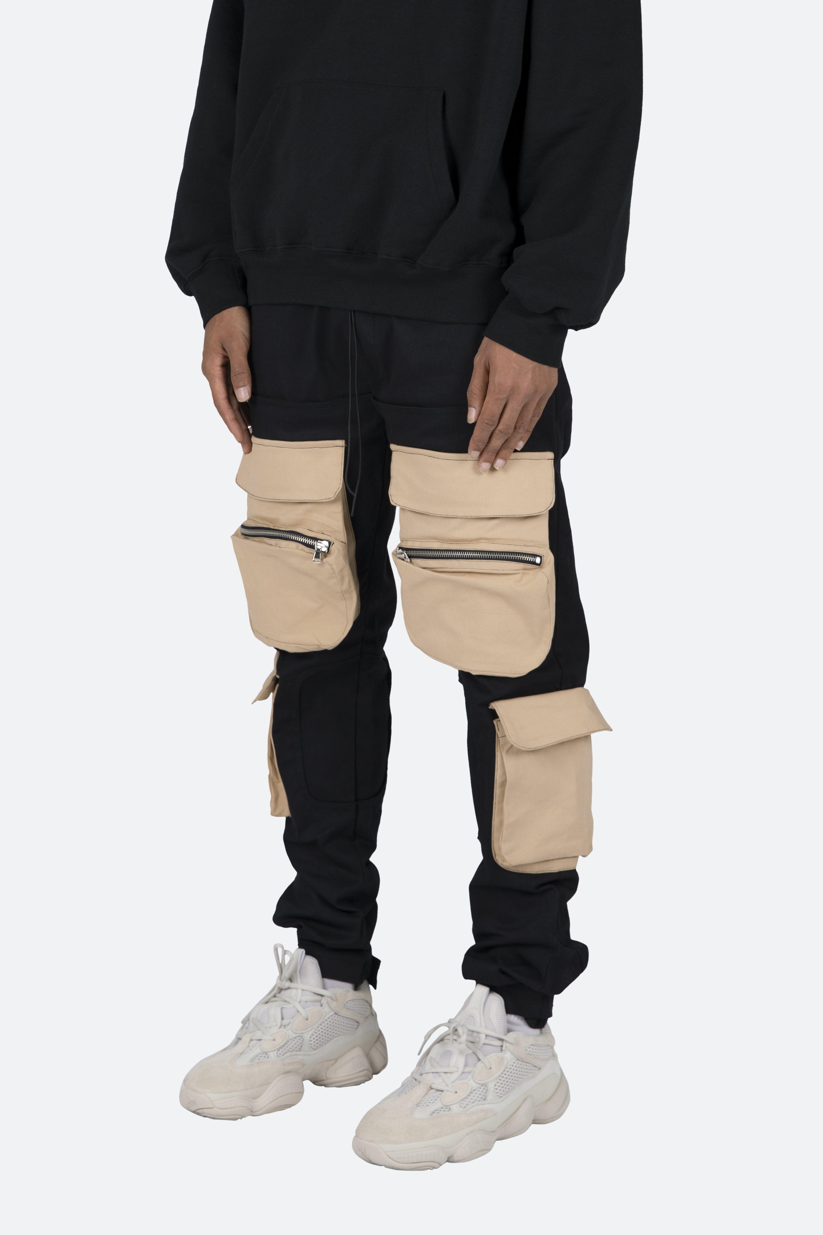 Contrast Cargo Pants - Black/Natural Product Image