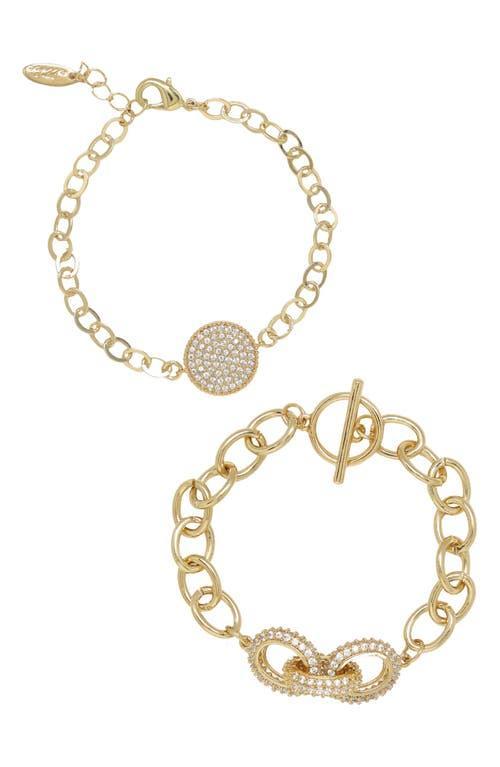 Ettika Mixed Crystal Disc Link Chain Womens Bracelet Set Product Image