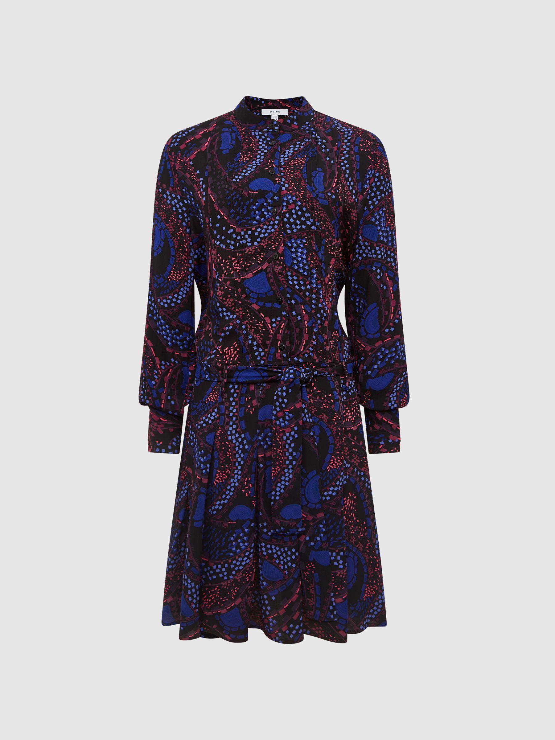 Printed Mini Dress in Purple Product Image