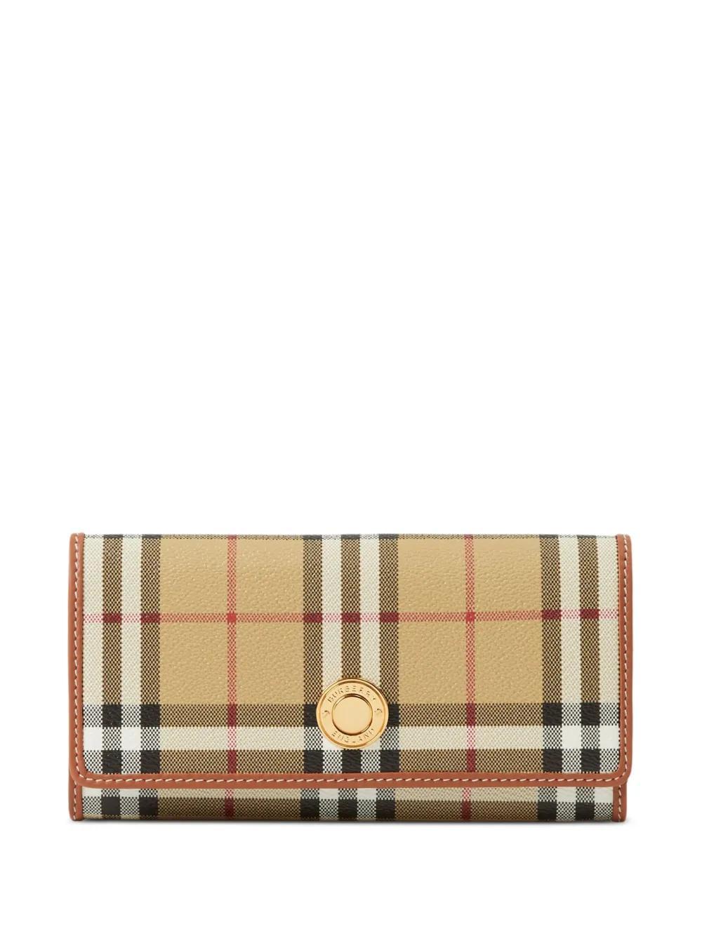 BURBERRY Beige Check Continental Wallet In Printed Product Image