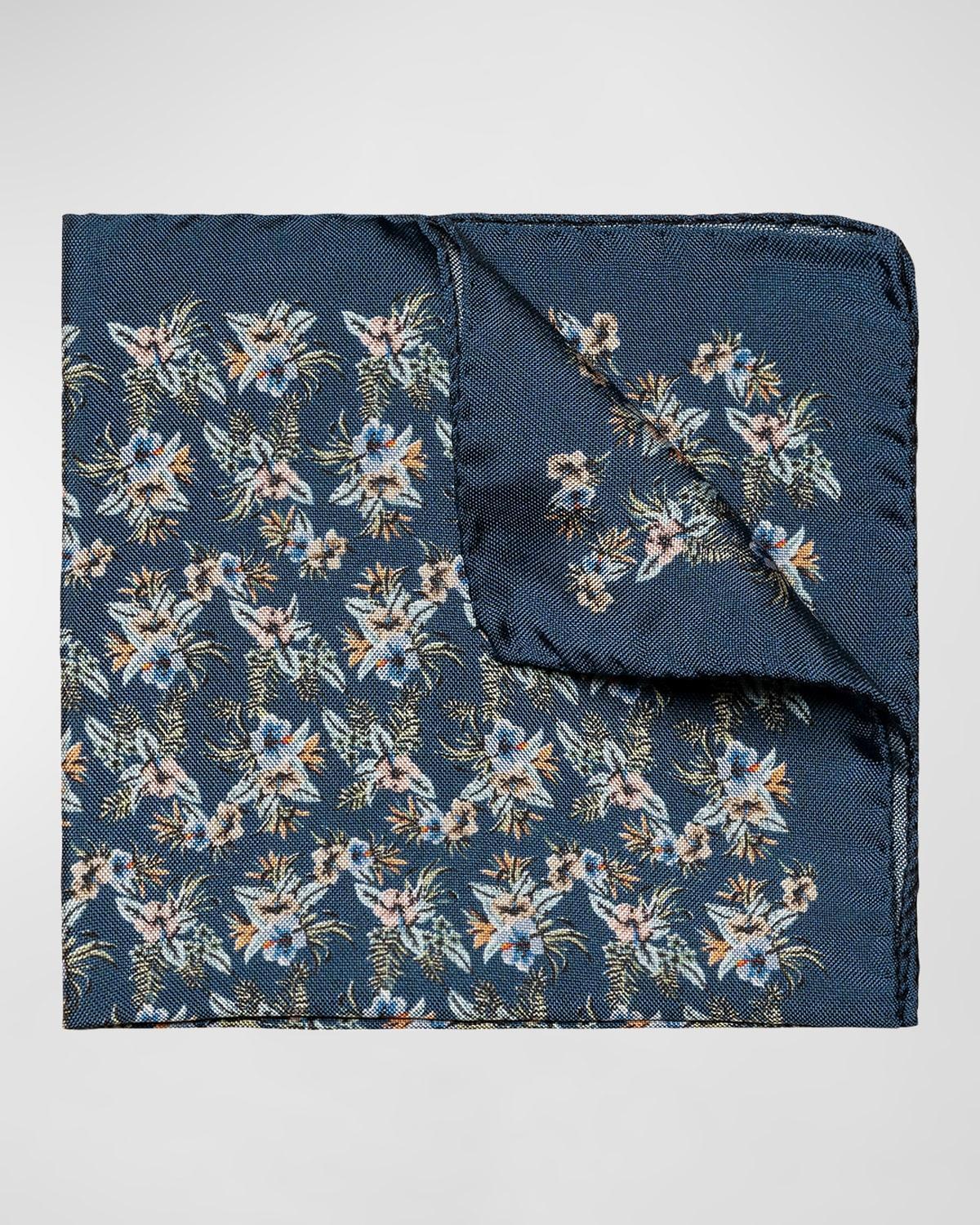 Mens Floral Silk Pocket Square Product Image