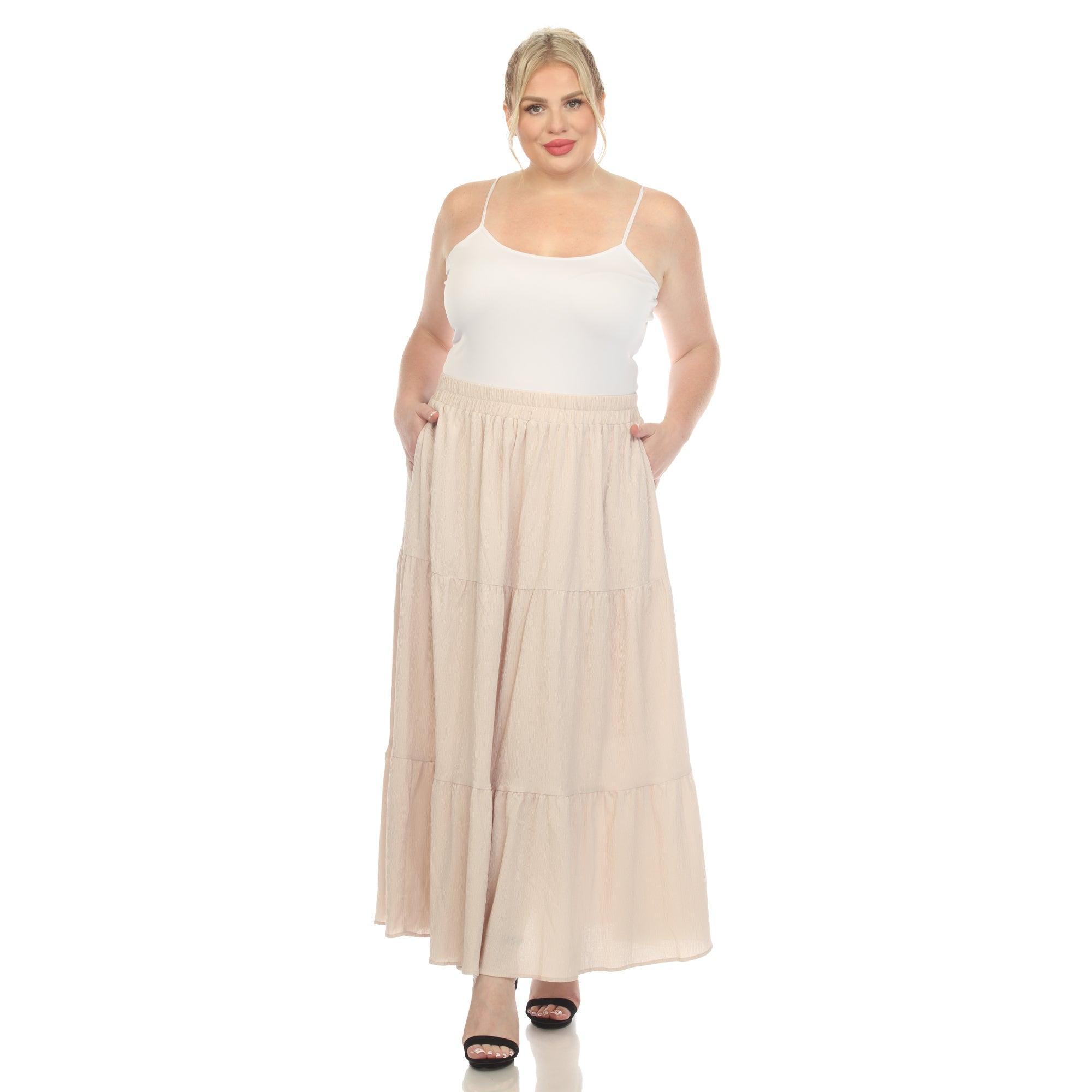 Pleated Tiered Maxi Skirt - Plus Product Image