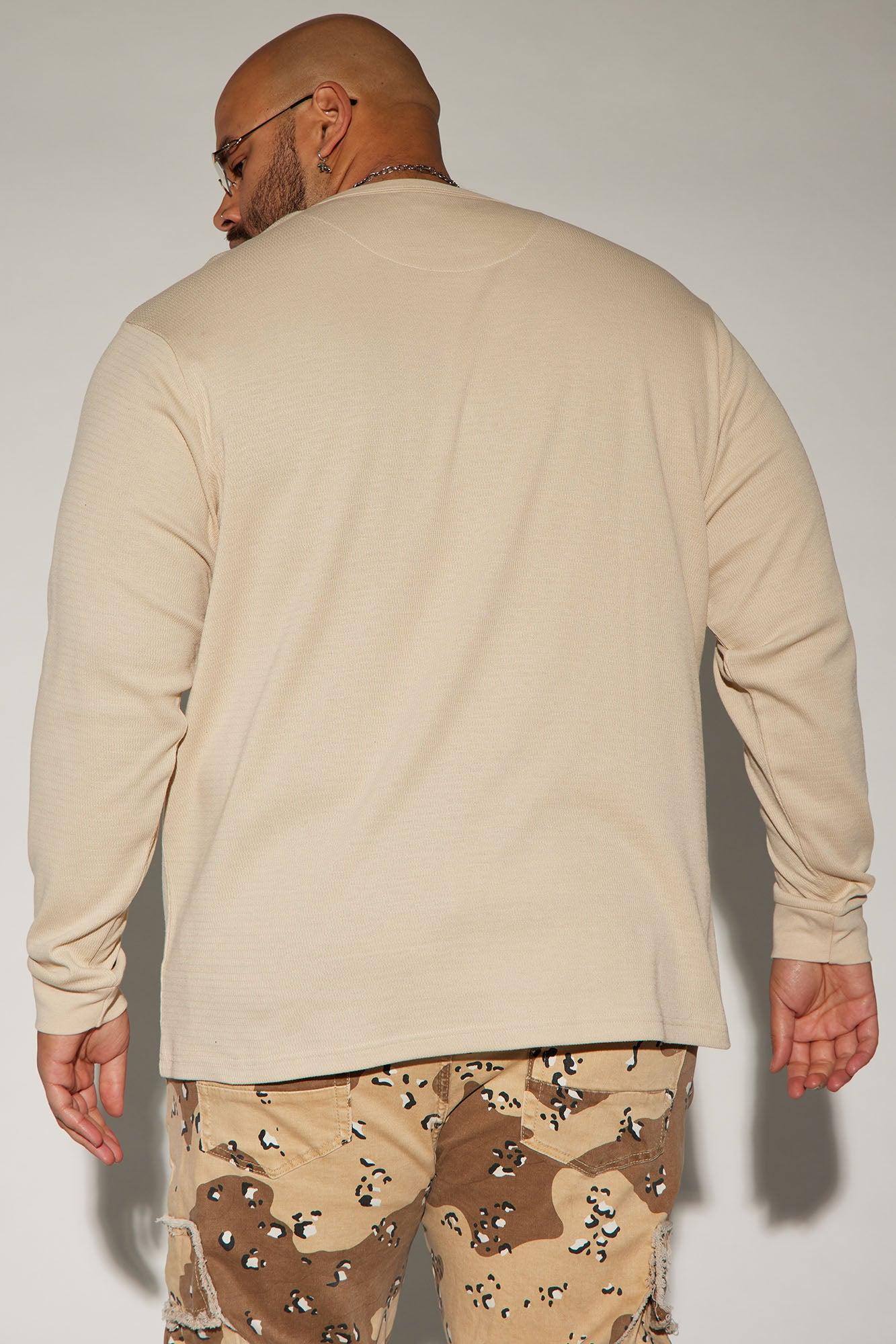 Composed Long Sleeve Tee - Beige Product Image